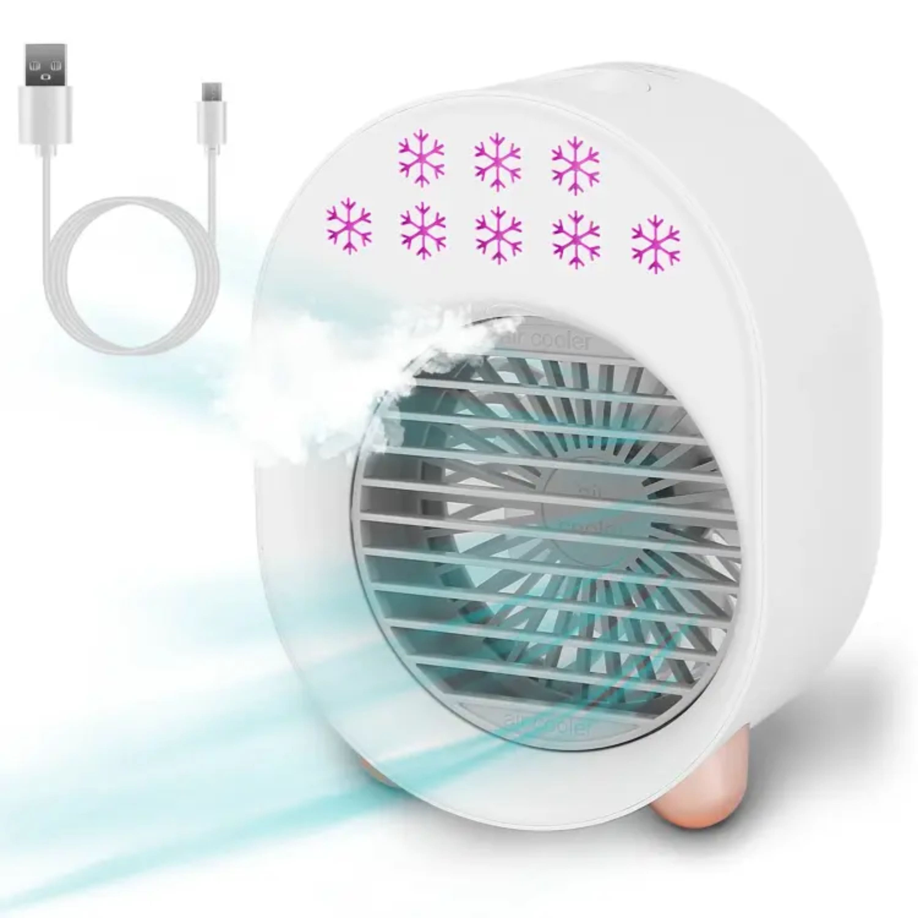 Kitcheniva - 4 In 1 Portable Mini Desktop Air Conditioner Fan - White