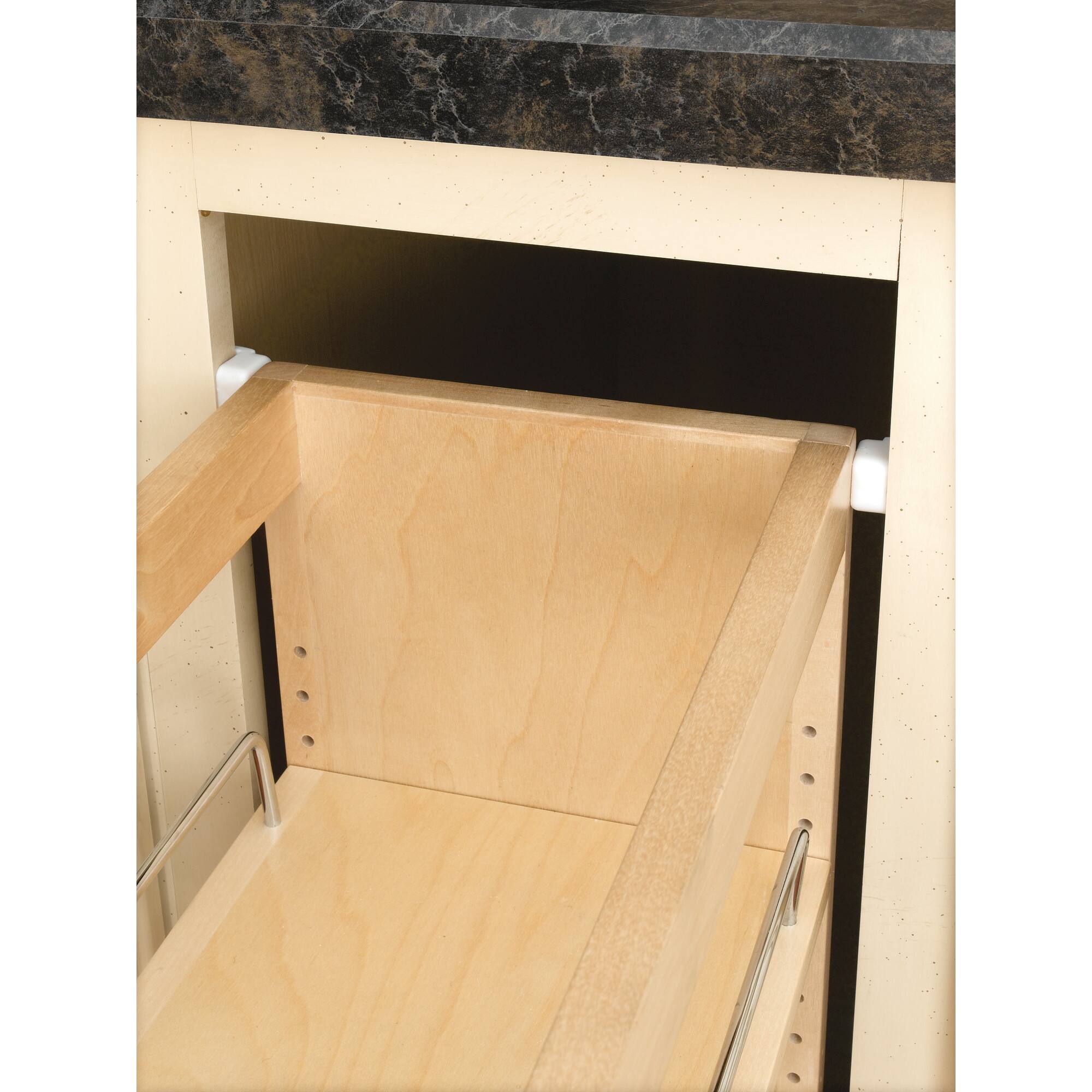 Alt View 5. Rev-A-Shelf - Rev-A-Shelf 5" Pullout Vanity Storage Organizer for Base Cabinets, 448-BC19-5C - Light Brown.