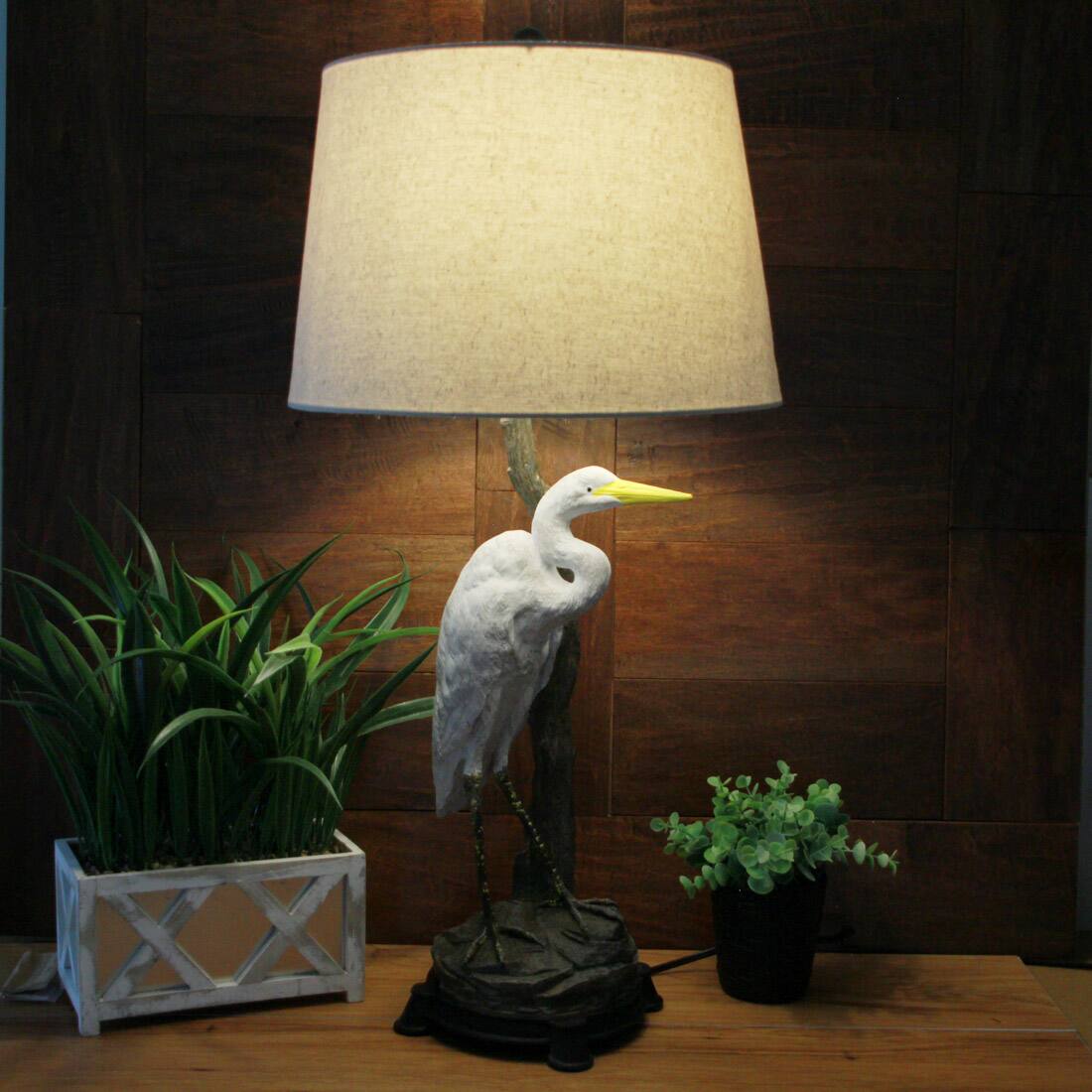 Alt View 3. Things2Die4 - Set of 2 Heron Table Lamps - 30.5" High - Coastal Bedroom Decor - Multicolored.