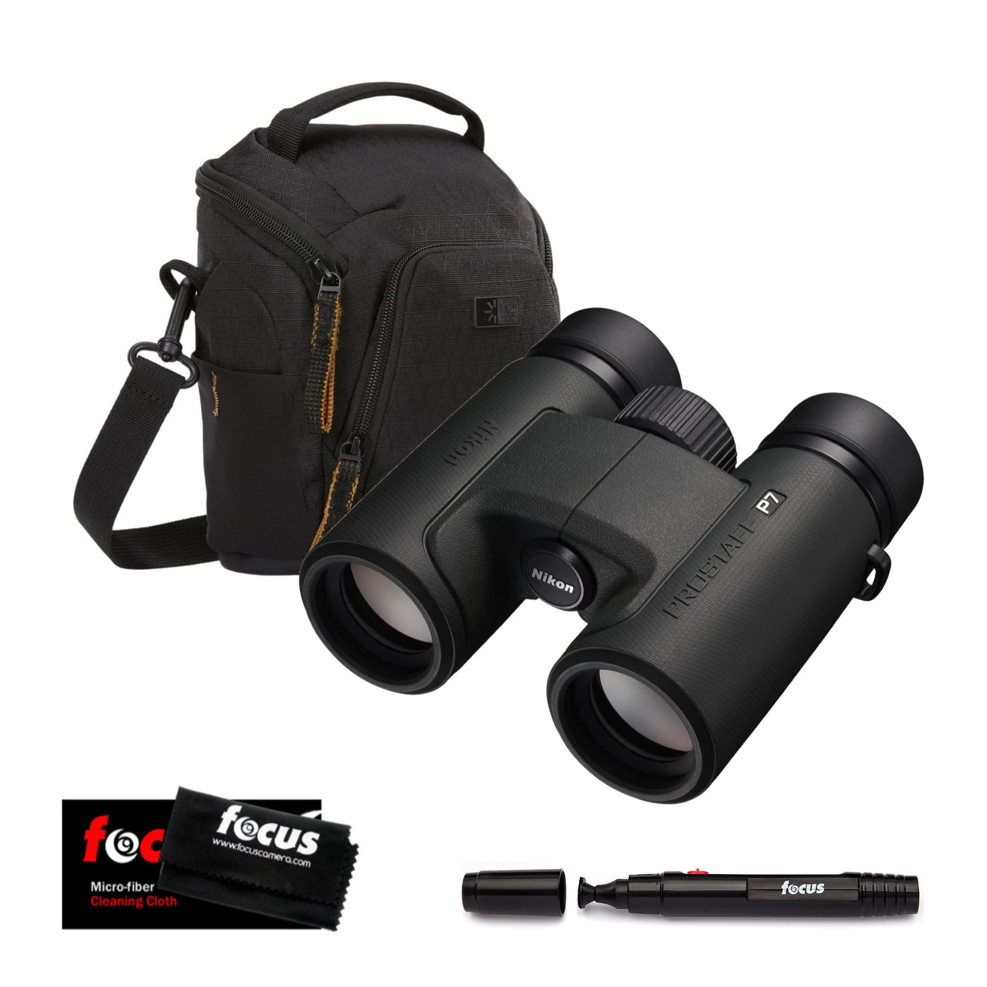 Nikon - Prostaff P7 8X42 Binoculars and Black Camera Shoulder Bag Bundle