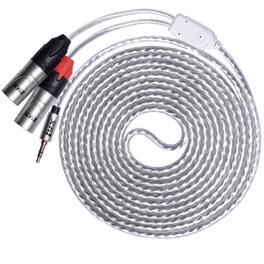 Lyxpro - 3.5mm TRS to Dual XLR Male Audio Cable, Y- Audio Splitter Adapter Cable - 10 Feet - White