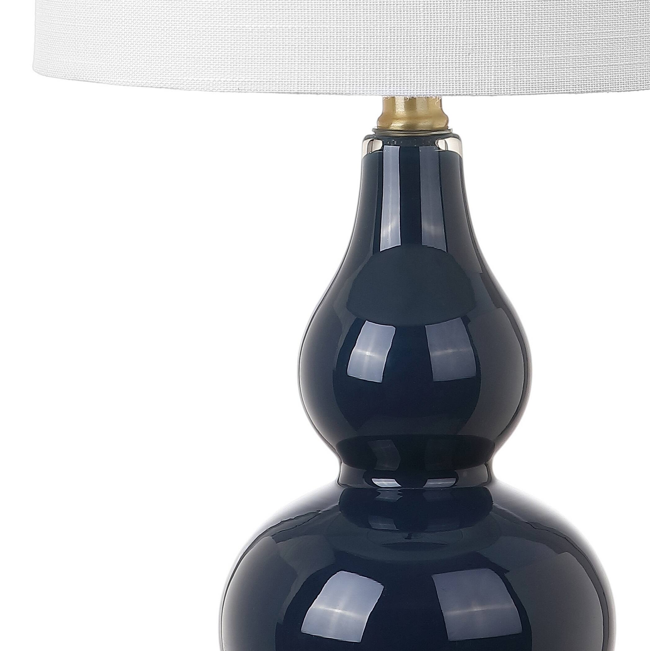 Alt View 6. Jonathan Y - Anya 20.5" Mini Glass LED Table Lamp, Navy - Navy.