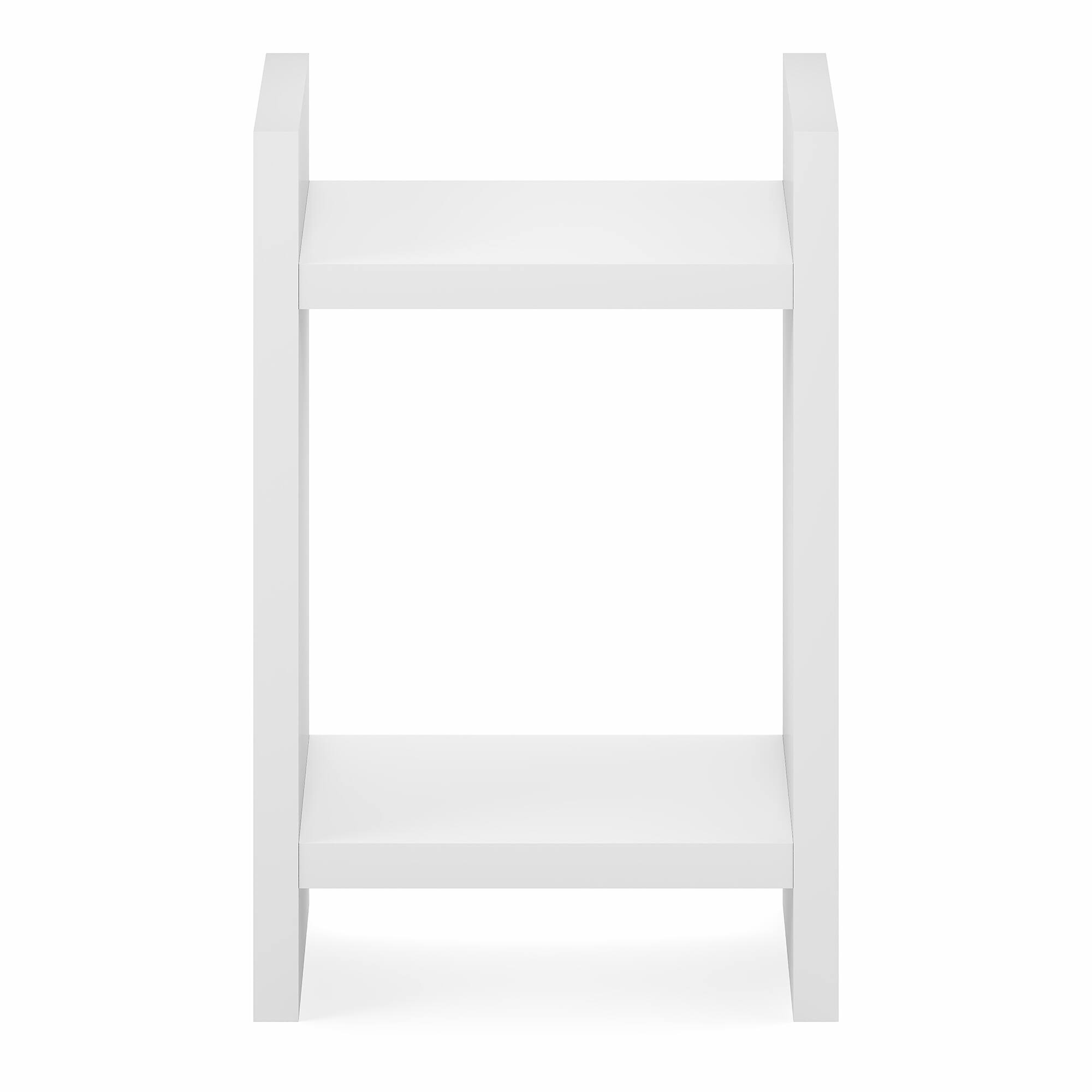 Alt View 6. Furinno - VIOLA Night Stand, 2-Tier Bedside Table with Open Shelf, Side Table, End Table, with 1.2-Inch Extra Thick Frame - White.