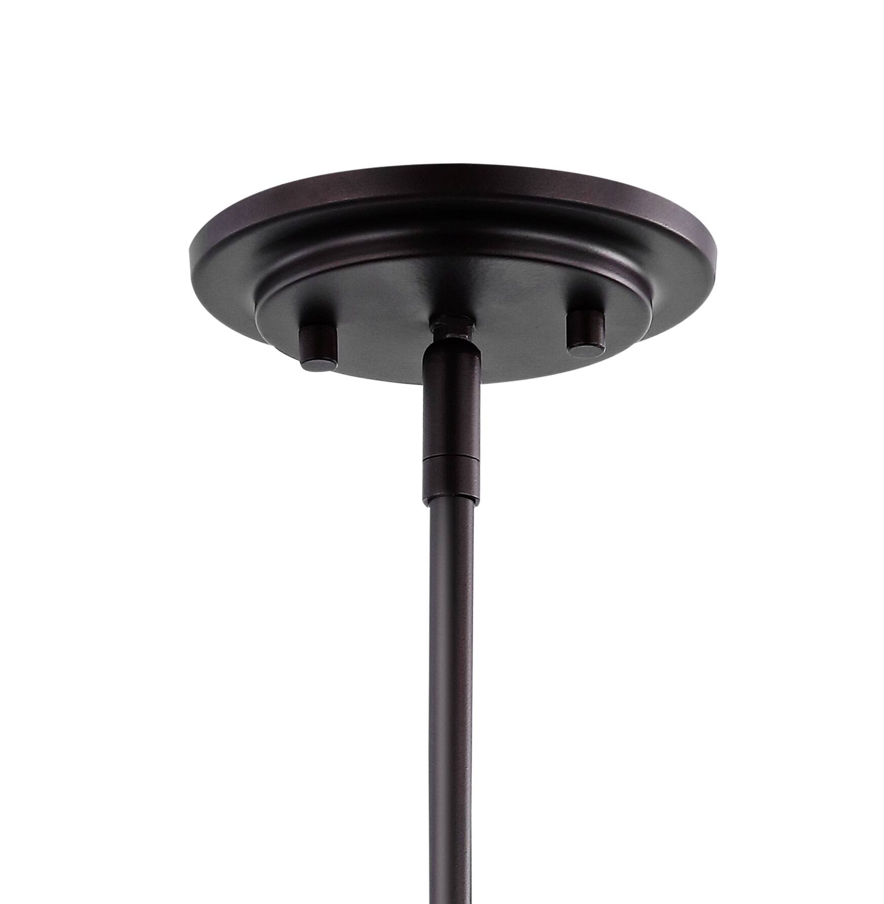 Alt View 5. Jonathan Y - Schoolhouse 14" 1-Light Bohemian Farmhouse Iron/Glass LED Pendant, Oil Rubbed Bronze/Clear - Oil Rubbed Bronze.