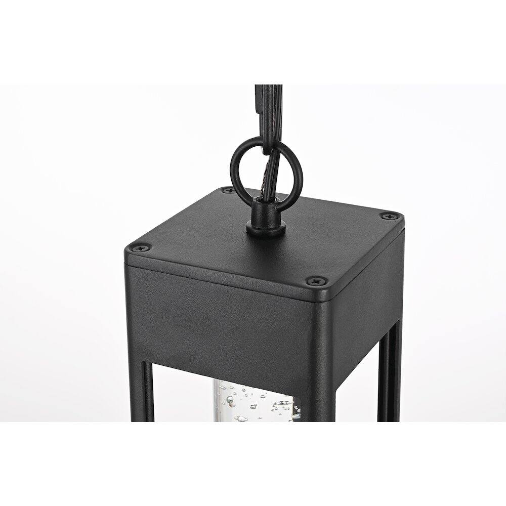 Alt View 4. Elegant Lighting - Amaris 23 inch LED Outdoor Pendant in Black - Black And Clear.