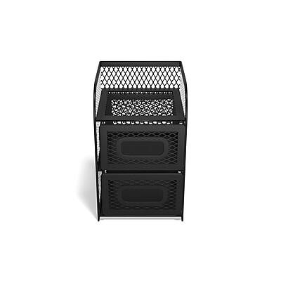 Alt View 2. TRU RED - TRU RED™ 3-Compartment Wire Mesh Desk Organizer, Matte Black (TR57534-CC) - Matte Black.