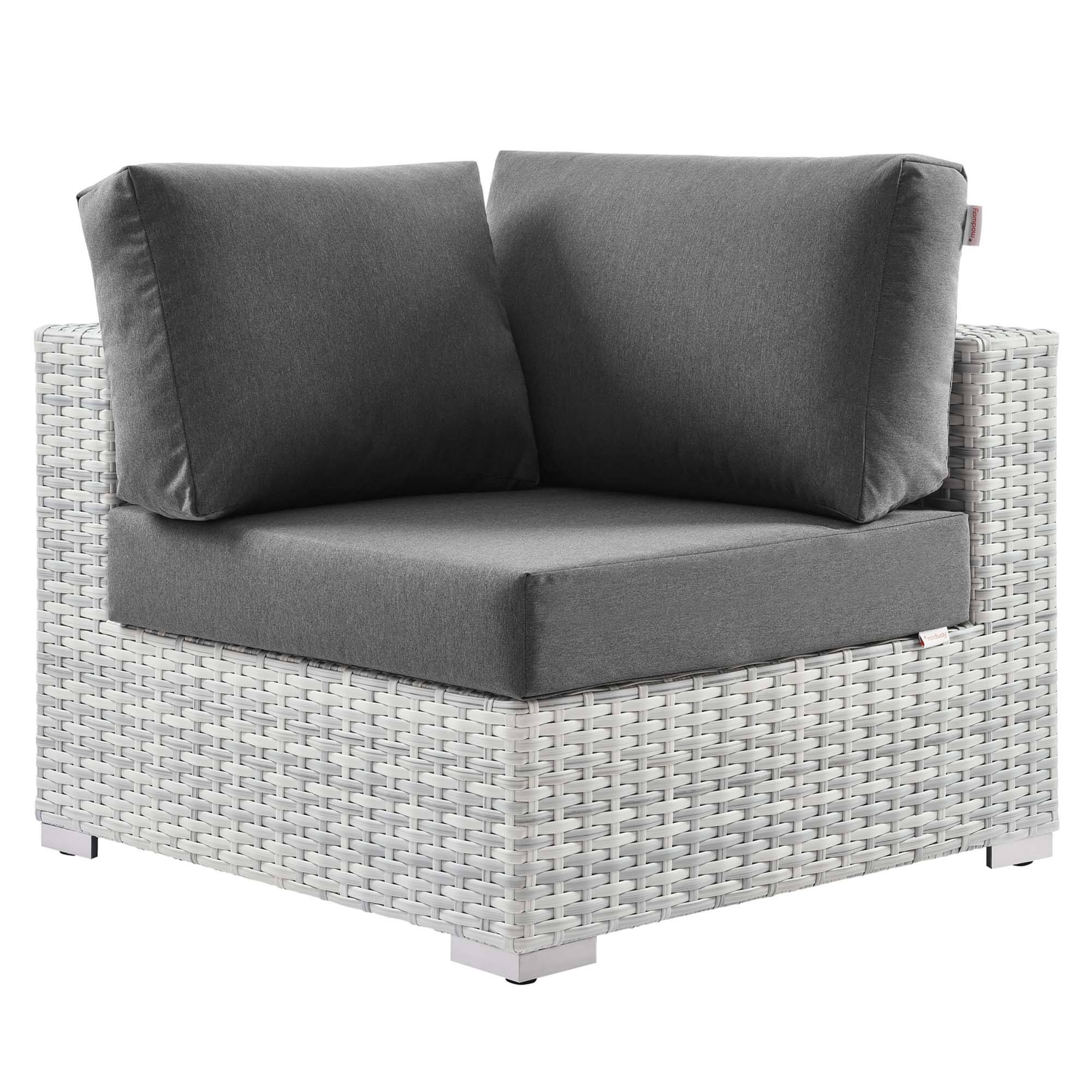 Angle. Modway - Convene Outdoor Patio Corner Chair by Modway - Light Gray Charcoal.