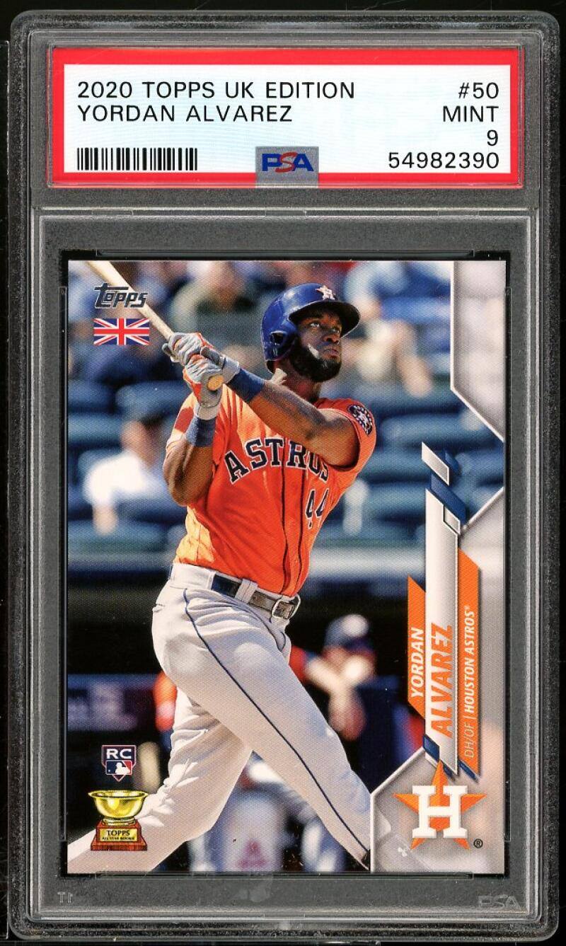 Yordan Alvarez Rookie Card 2020 Topps UK Edition #50 PSA 9