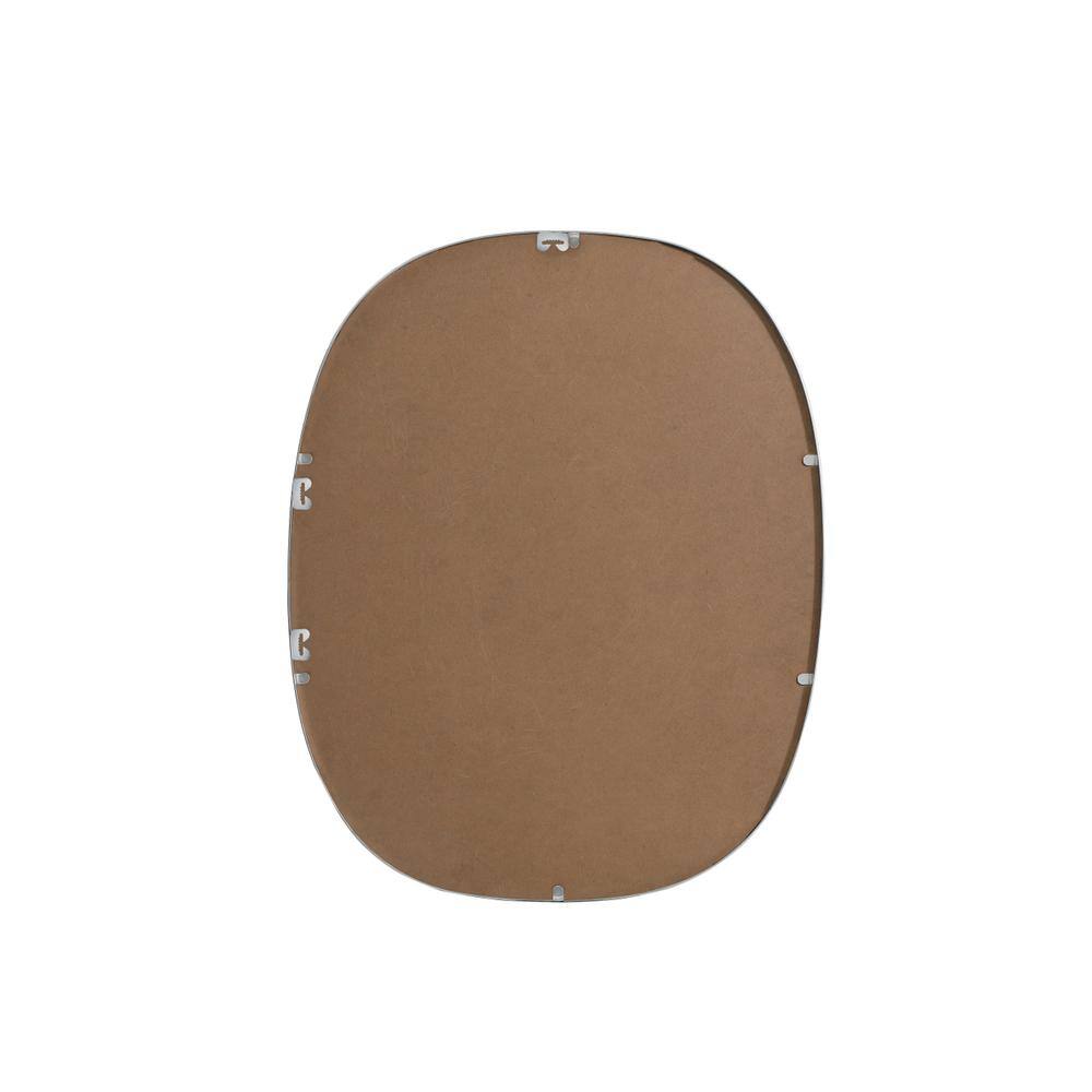 Angle. Elegant Decor - Metal Frame Oval Mirror 24x30 Inch in Silver - Silver.