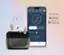 The text on the image reads: "100% available on: Download on the App Store RESTAURANT GET IT ON Google Play a Noise filter Speech clarity Customize J2 1609 Care Team Help Center 8 Account."