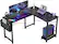 Front. AOITUN - Reversible L-Shaped Desk 50" Computer Corner Gaming Table with Side Pouch & Bottom Shelf for Home Office - Black.