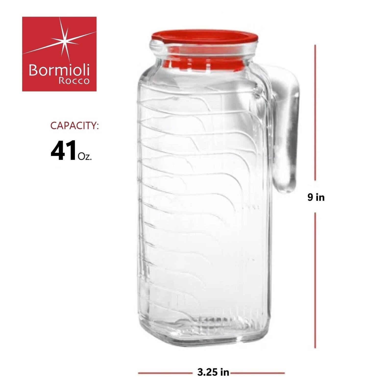 Bormioli Rocco  
CAPACITY: 41 Oz.  
9 in  
3.25 in