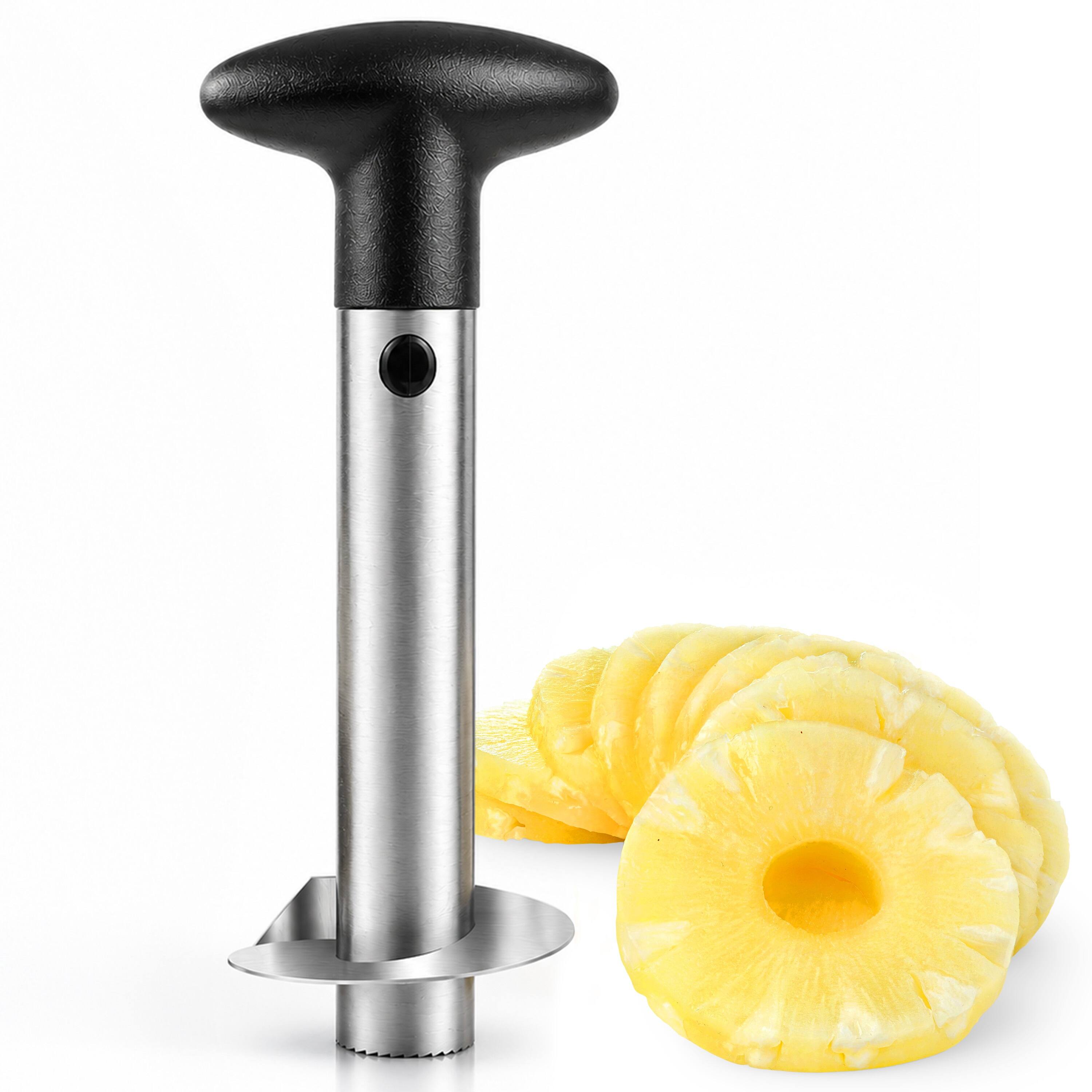 Front. Luminuxe - Pineapple Corer Tool - Stainless Steel Pineapple Slicer Tool with Sharp Blade, Effortless Core Remover - Black.