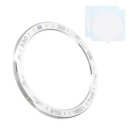 Unique Bargains - 51mm Stainless Steel Bezel Ring Adhesive Bumper Cover Protective Case for Garmin Fenix 8 Solar - Silver/Gray