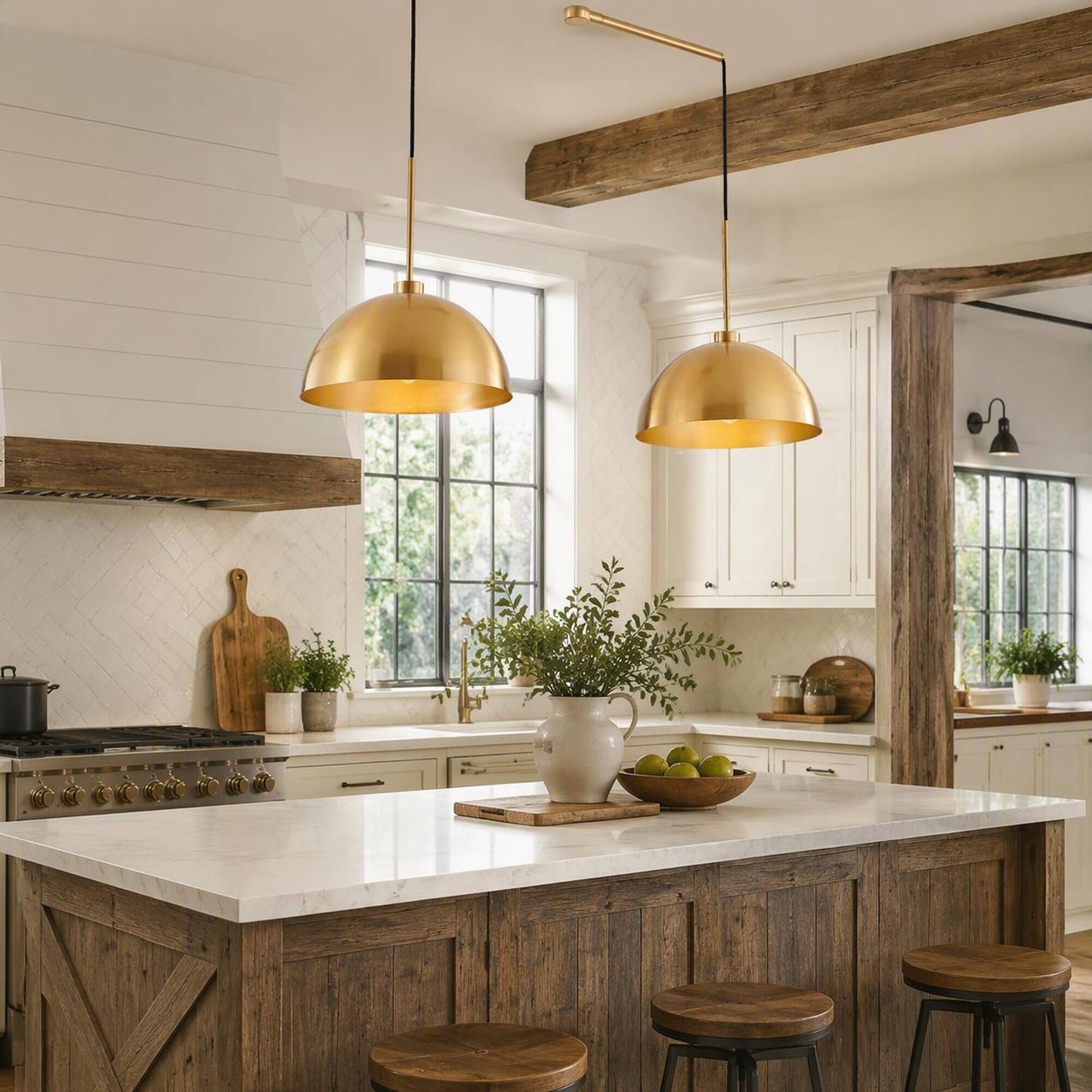 Angle. RYHNUYNE - 41 In Industrial Modern Copper Color Double Pendant Light, Bright Finish 2 E26 Bulbs Adjustable Ceiling Hanging Lamp - gold.