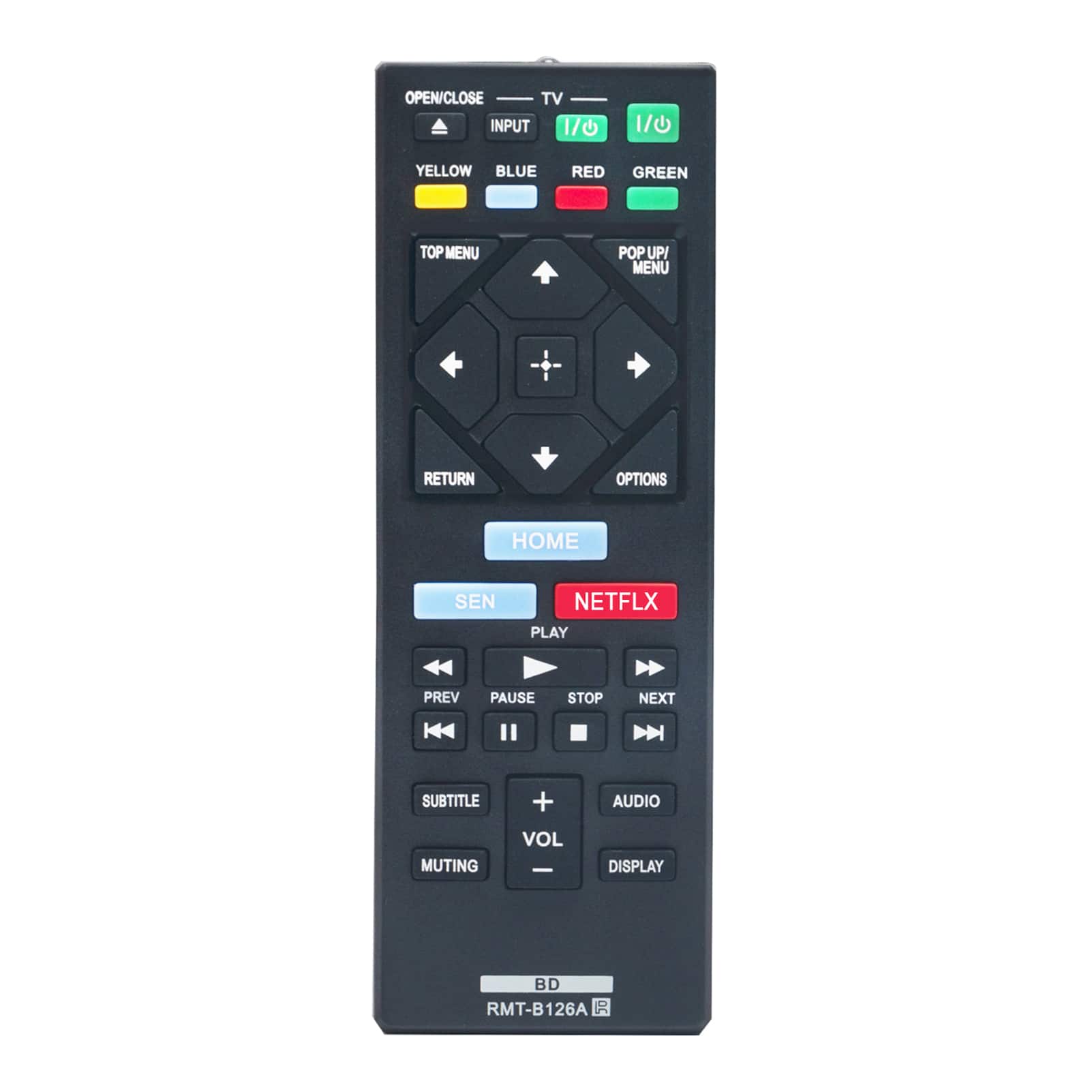 ZdalaMit - New RMT-B126A Replacement Remote Control fit for Sony Blu-Ray Disc DVD Player - Black
