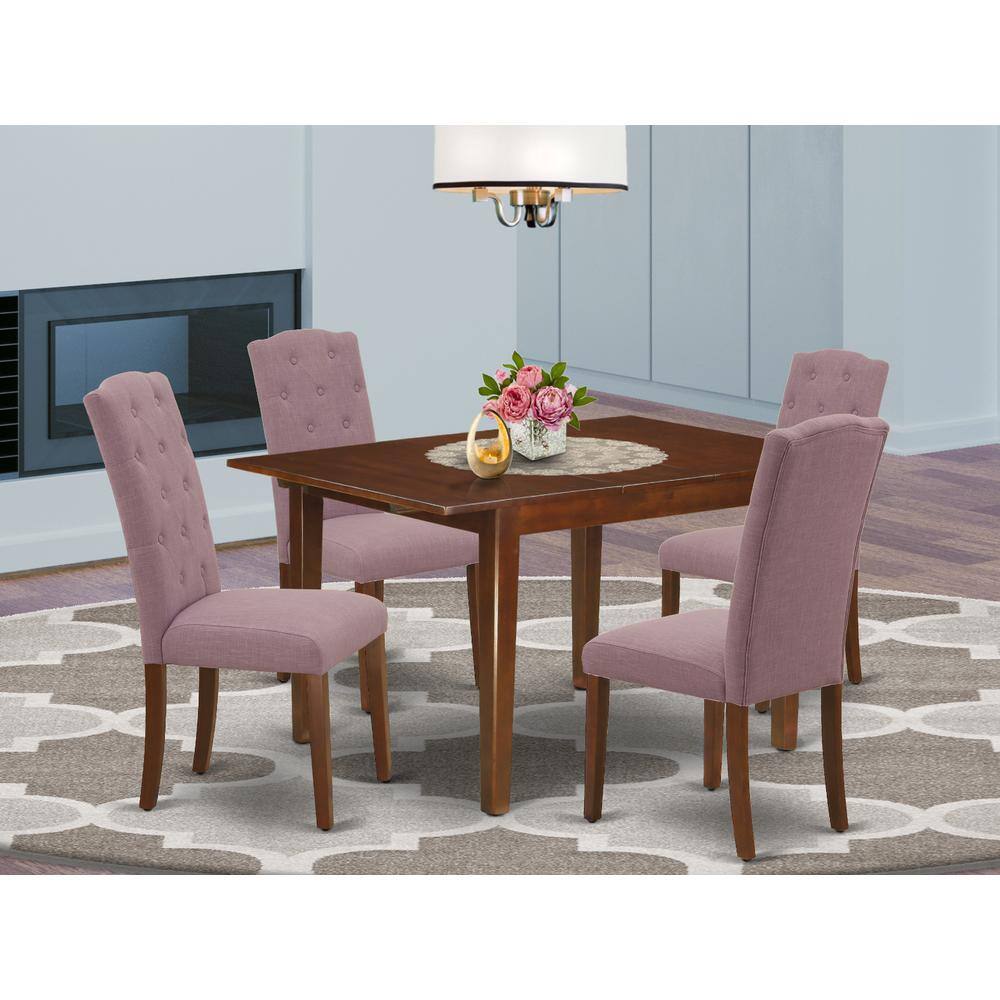 Left. East West Furniture - Dining Room Set Mahogany - Brown.