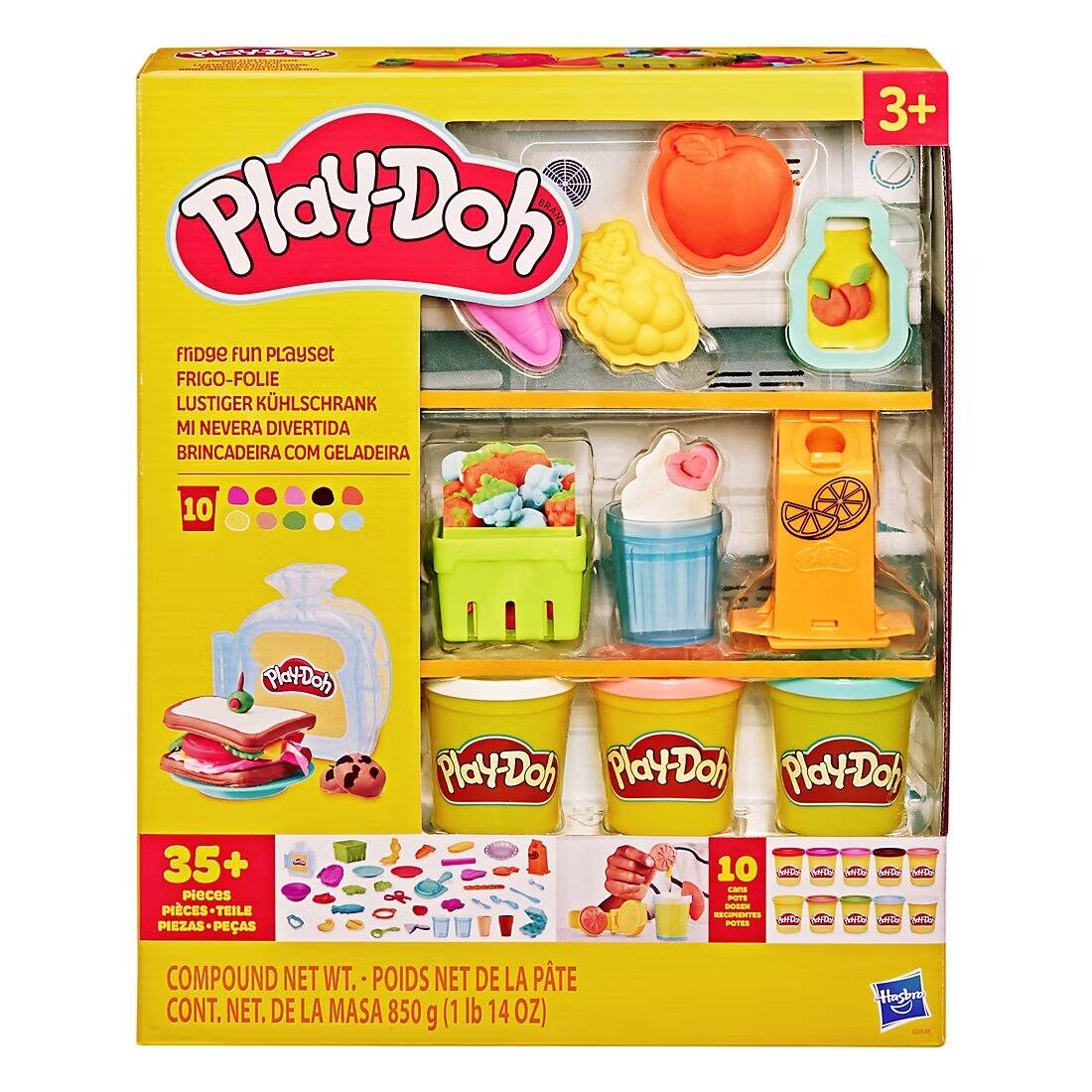 Play-Doh
PlatDon fridge Fun Playset FRIGO-FOLIE LUSTIGER KÜHLSCHRANK MI NEVERA DIVERTIDA BRINCADEIRA COM GELADEIRA
3+
10
HOCHOIR
Play-Doh Play-Doh Play-Doh
35+ pieces PIECES-TEILLES PIEZAS-PEZAS
10 WAYS SHOPPER HD cans POTS DOSEN RECEPENTES Mepo KEEP POTES
COMPOUND NET WT. POIDS NET DE LA PÂTE CONT. NET. DE LA MASA 850 g (1 lb 14 OZ)
Hansbro
