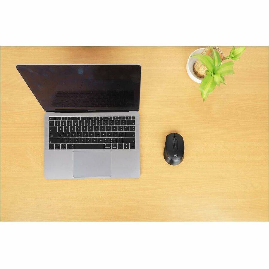 Alt View 5. Manhattan - Manhattan MW6200 Wireless Optical USB Mouse - Full-size Mouse - Optical - Wireless - 32.81 ft - Radio Frequency - 2.40 - Black.