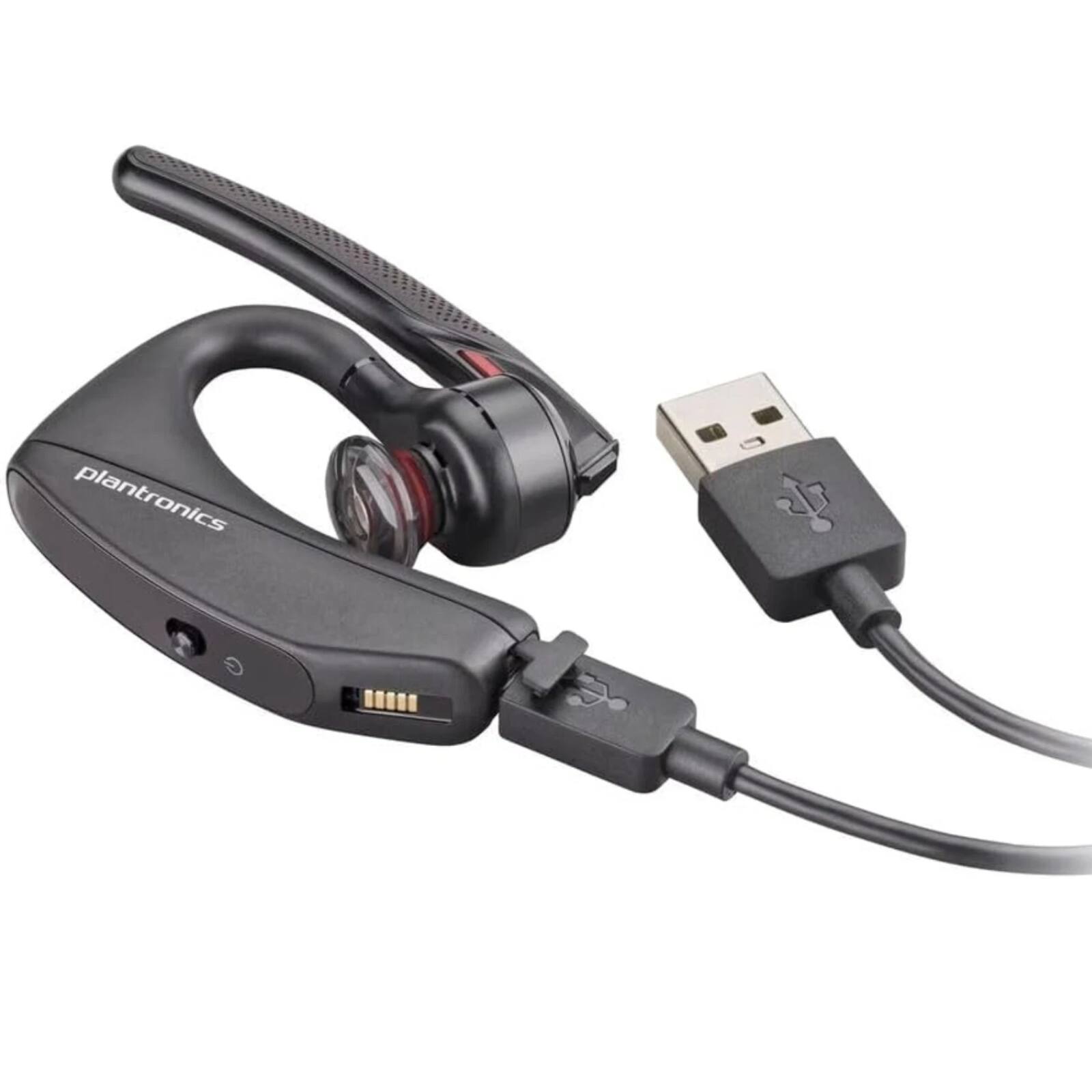 Alt View 2. Poly - Voyager 5200 UC Bluetooth Wireless Noise-Canceling Headset with BT700 USB Adapter - Black.