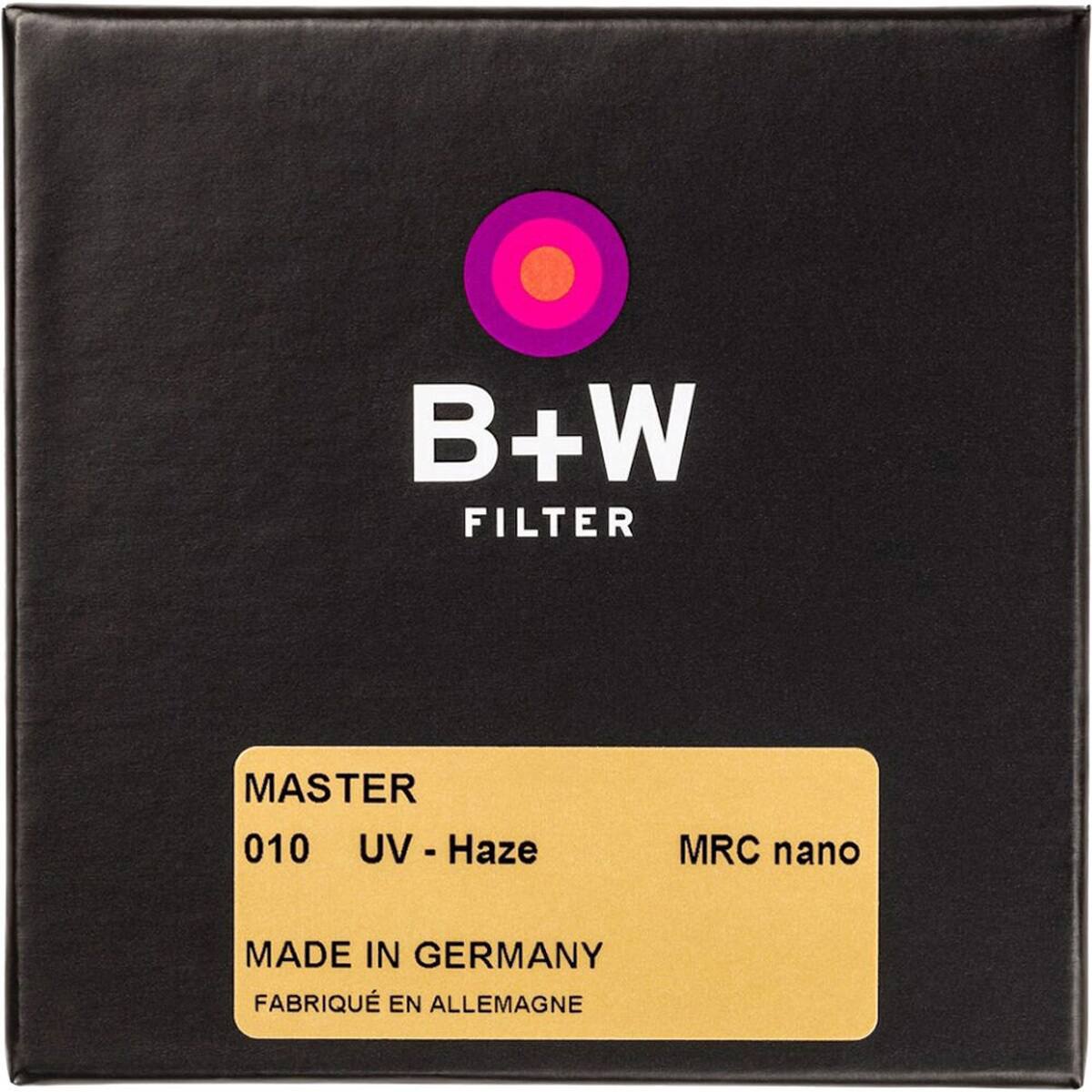 B+W FILTER MASTER 010 UV - Haze MRC nano MADE IN GERMANY FABRIQUÉ EN ALLEMAGNE