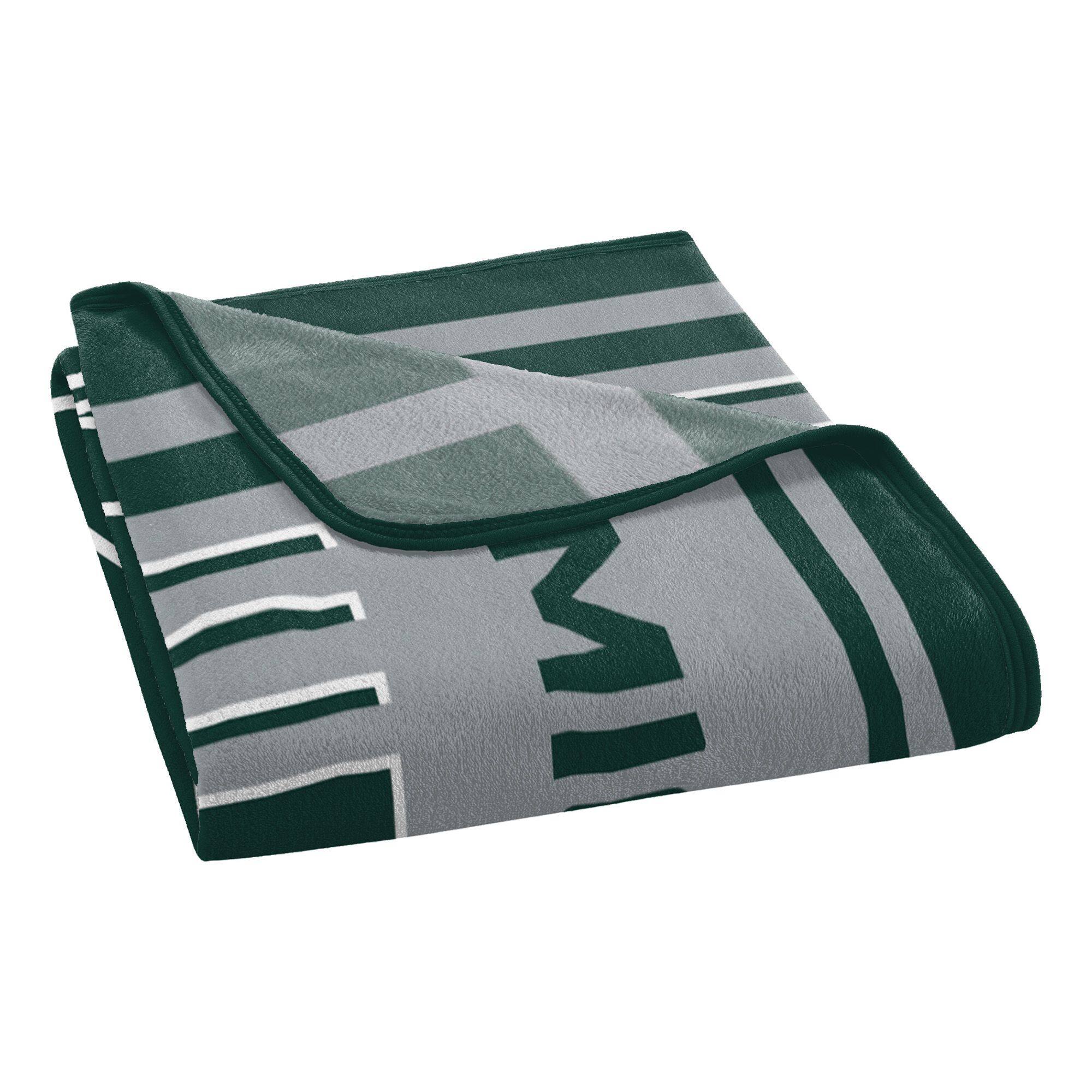 Back. Sweet Home Collection - NCAA Michigan State Spartans 46" x 60" Raschel Throw Blanket - Green.