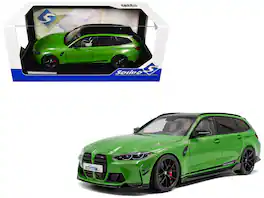 2024 BMW M3 Competition M xDrive Touring Green Metallic with Black Top 1/18 Diecast Model Car by Solido