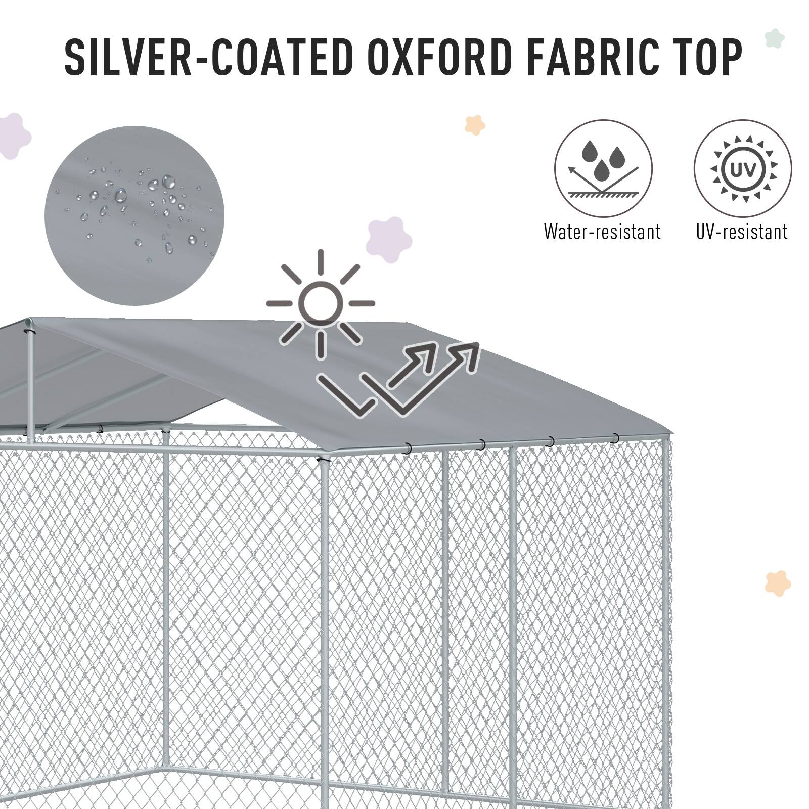 SILVER-COATED OXFORD FABRIC TOP

- Water-resistant
- UV-resistant