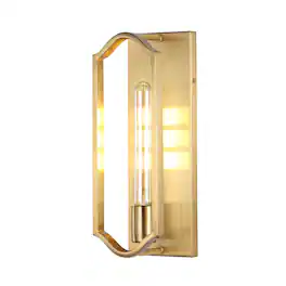 Jonathan Y - Chloe 4.75" 1-Light Modern Bohemian Iron LED Sconce - Brass Gold