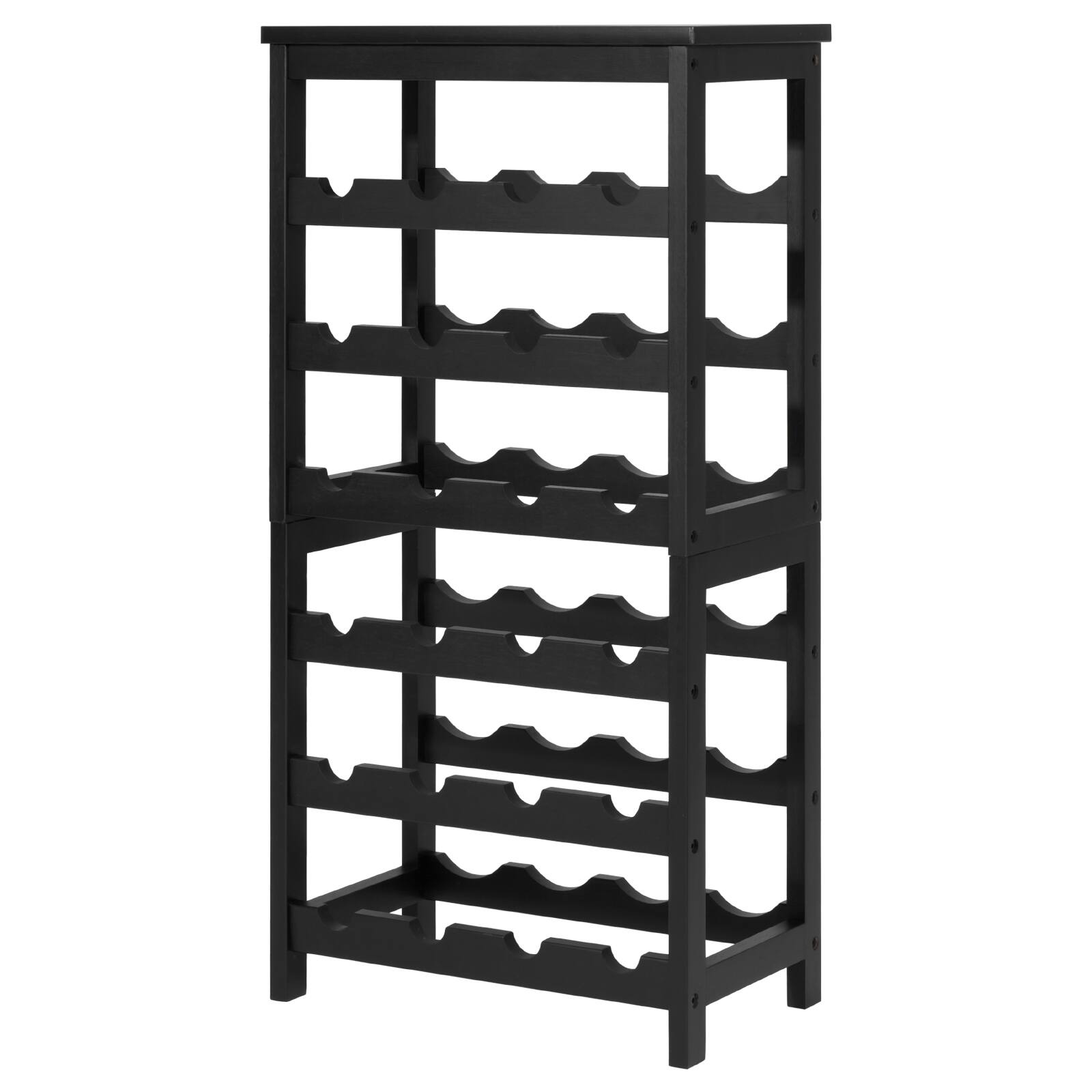 Alt View 5. VEVOR - 24 Bottle Detachable Wine Rack, 6-Tier Wine Bottle Holder, Bamboo Wood Freestanding Floor Display Wine Storage Shelves - Black.