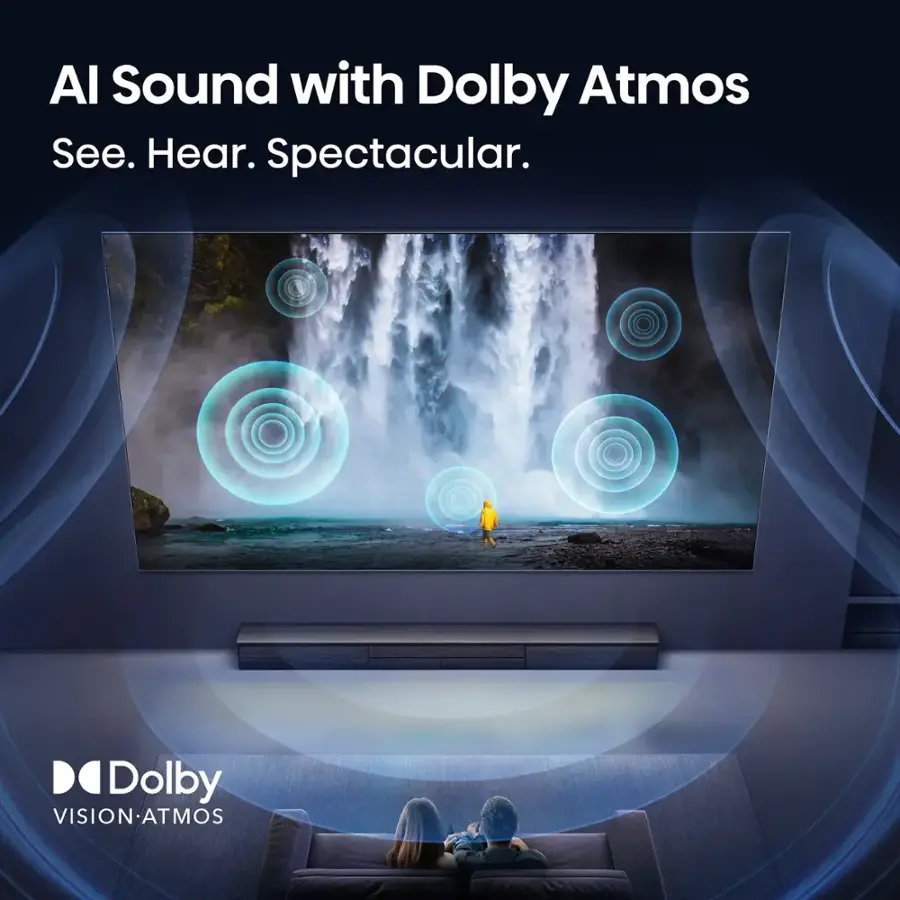 Al Sound with Dolby Atmos: See. Hear. Spectacular. Dolby VISION-ATMOS.