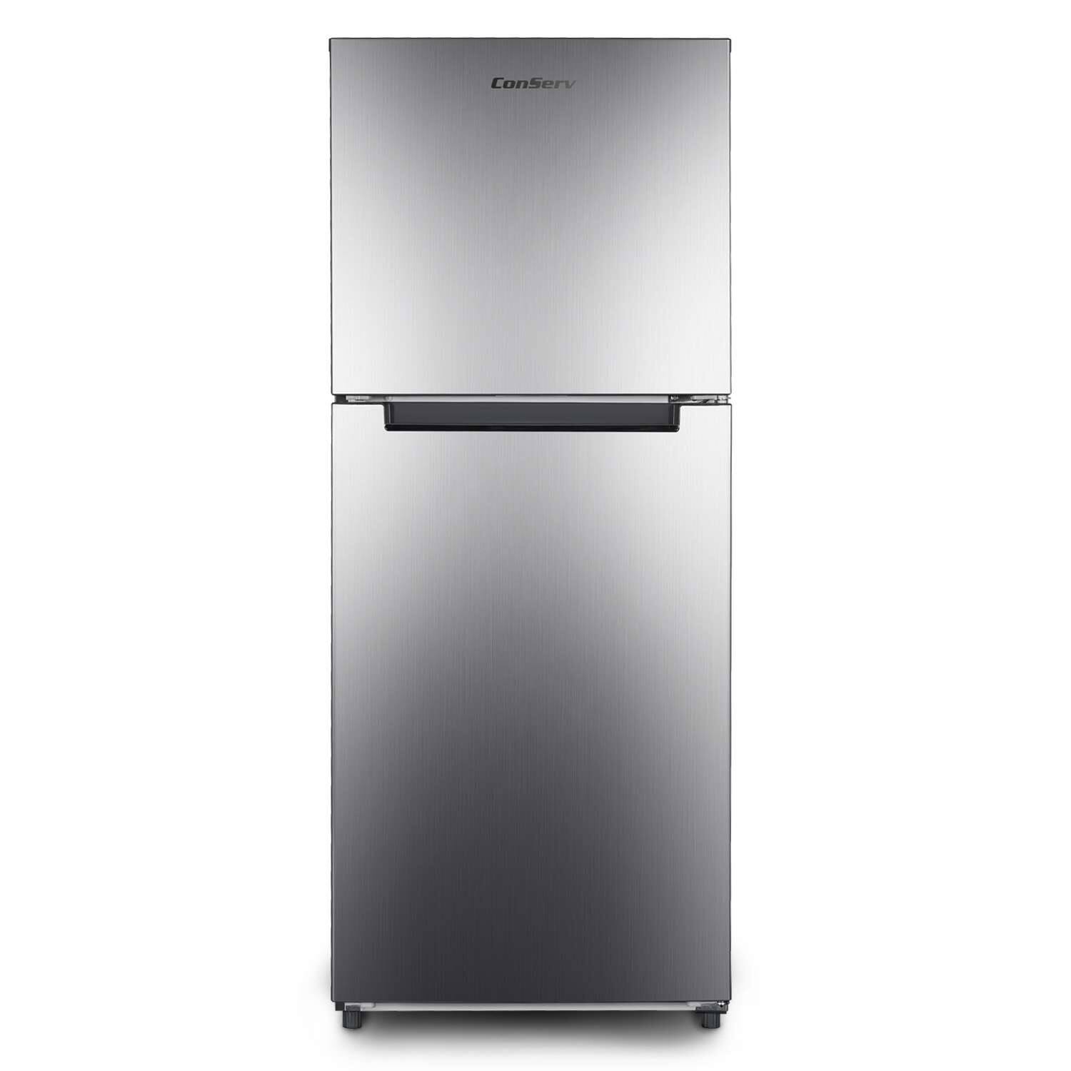 Front. Conserv - Conserv 10cf Top Freezer Refrigerator 24in Frost Free E-Star Quiet 43dB 110V SS - Stainless.