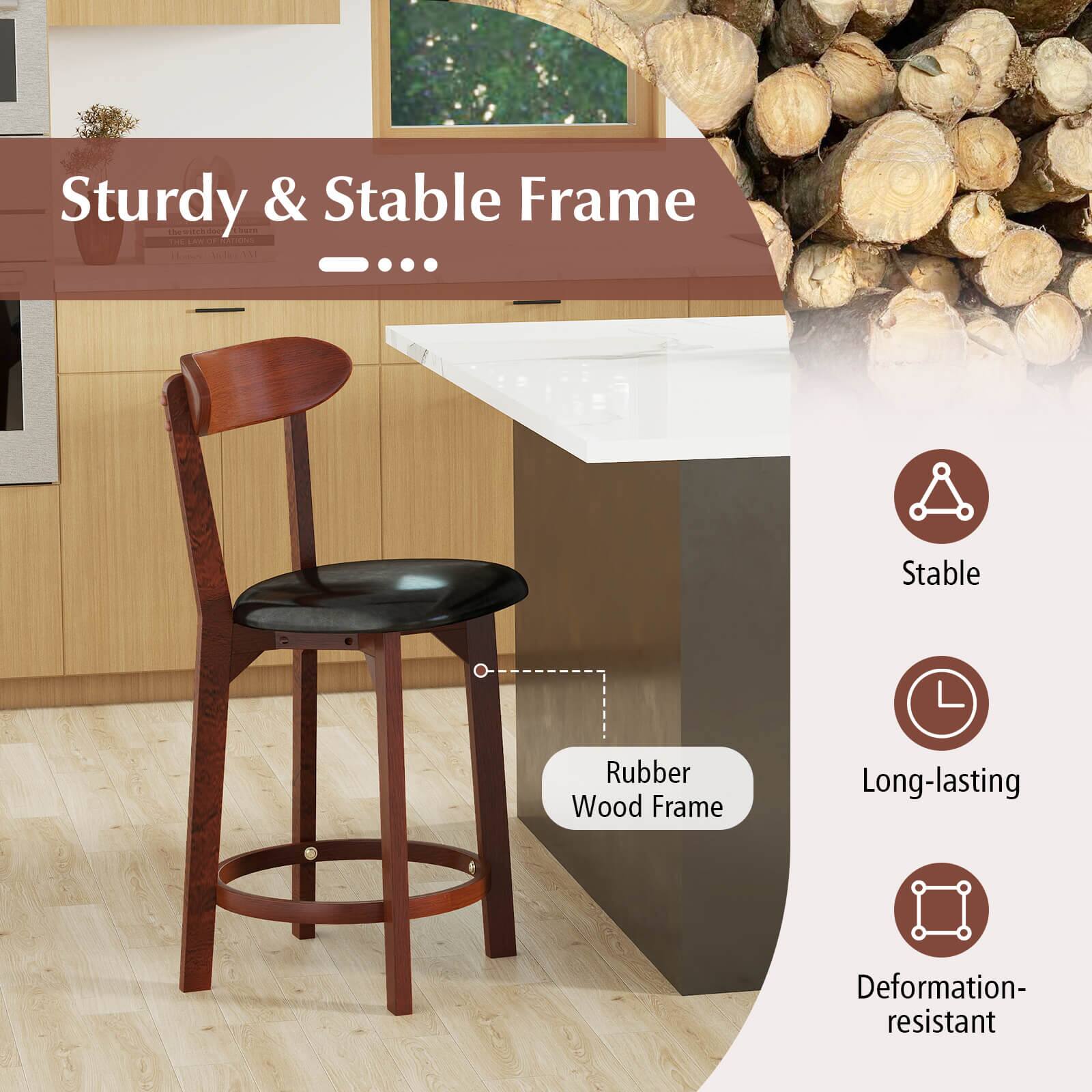 Sturdy & Stable Frame - Rubber Wood Frame - Long-lasting - Deformation-resistant