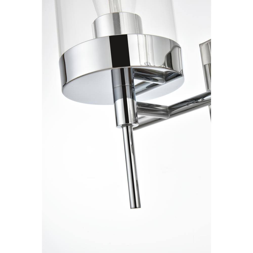Angle. Living District - Benny 2 light Chrome and Clear Bath Sconce - Chrome And Clear.