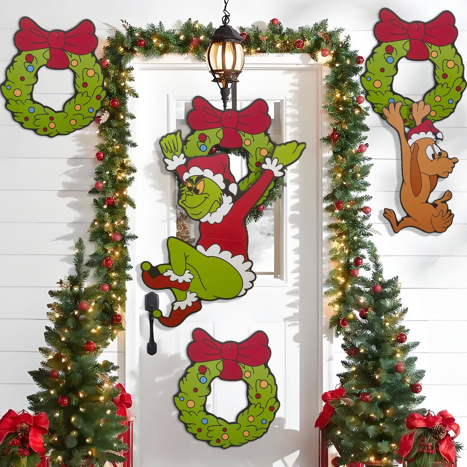 Alt View 6. NICHOLAS KLEIN - Outdoor Christmas Fence Decorations Light Up Peeker Signs Decor With Led String Lights For Yard - Default.