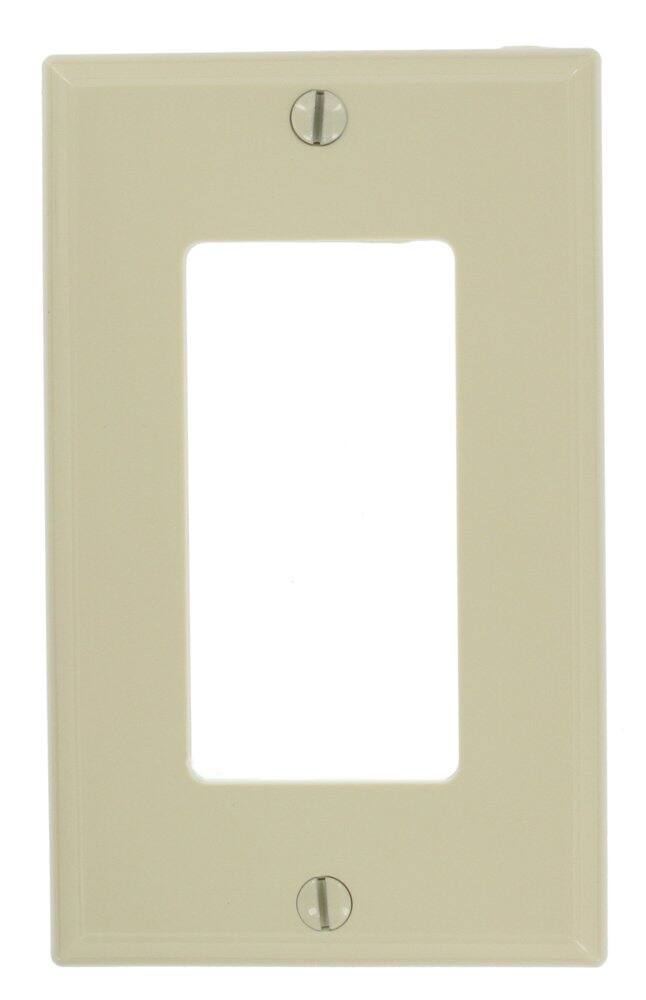 Front. Leviton - 1-Gang Decora/GFCI Device Wallplate, Standard Size, Thermoplastic Nylon, Device Mount - White.