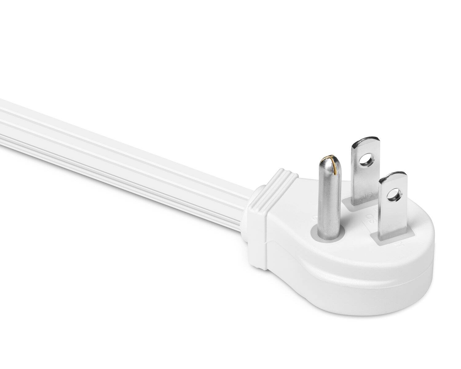 Alt View 2. Maximm - 6 ft Flat Plug Extension Cord/Wire, Multi Outlet - 3 Prong Angled Plug Extension Cord - UL Certified - White.
