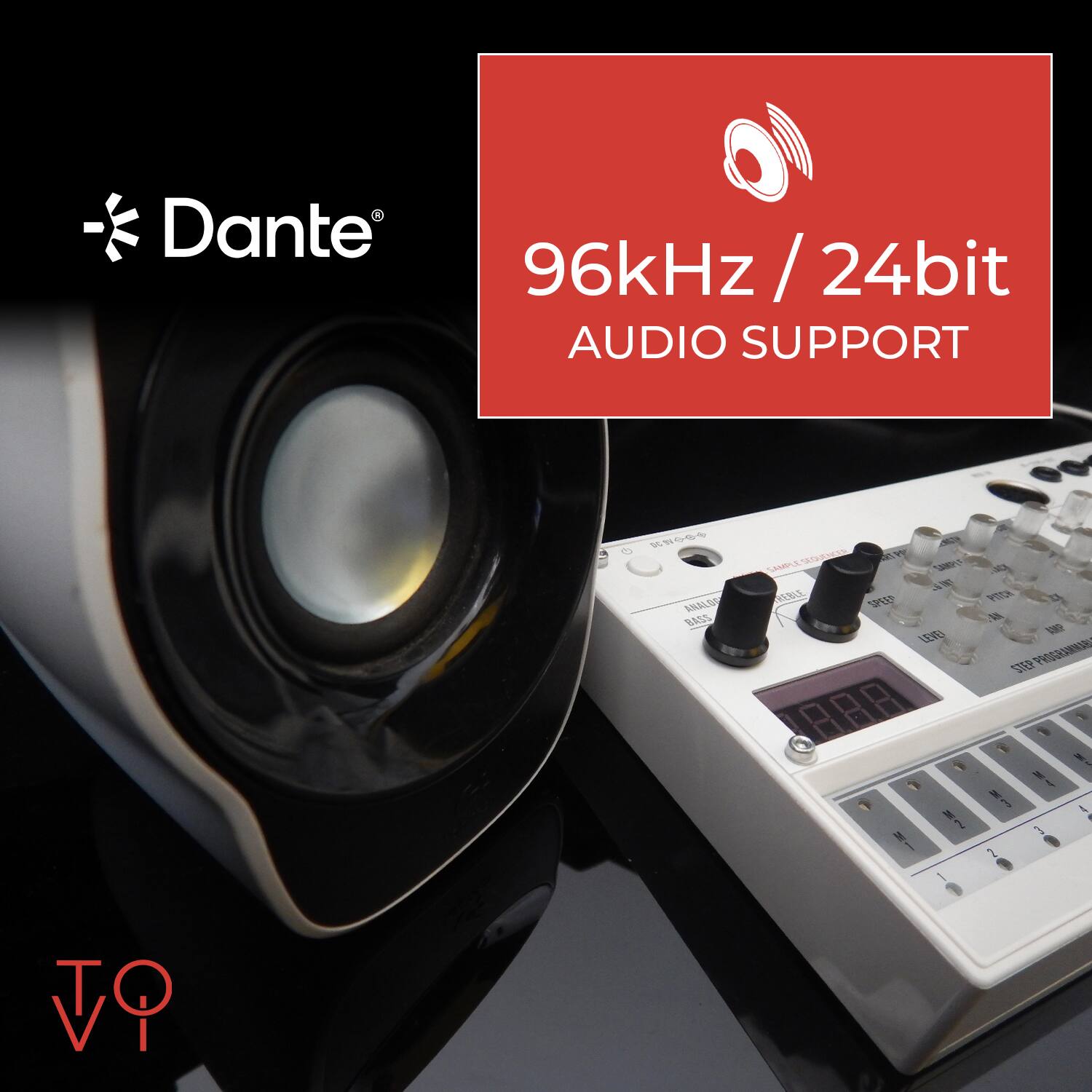Dante 96kHz/24bit AUDIO SUPPORT
