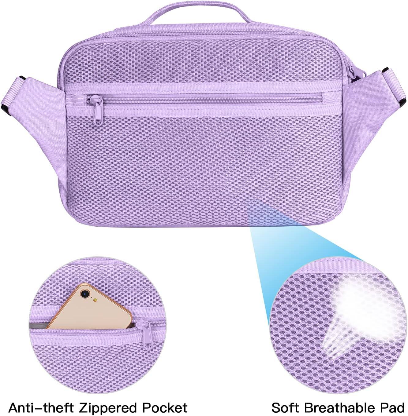 Anti-theft Zippered Pocket  
Soft Breathable Pad