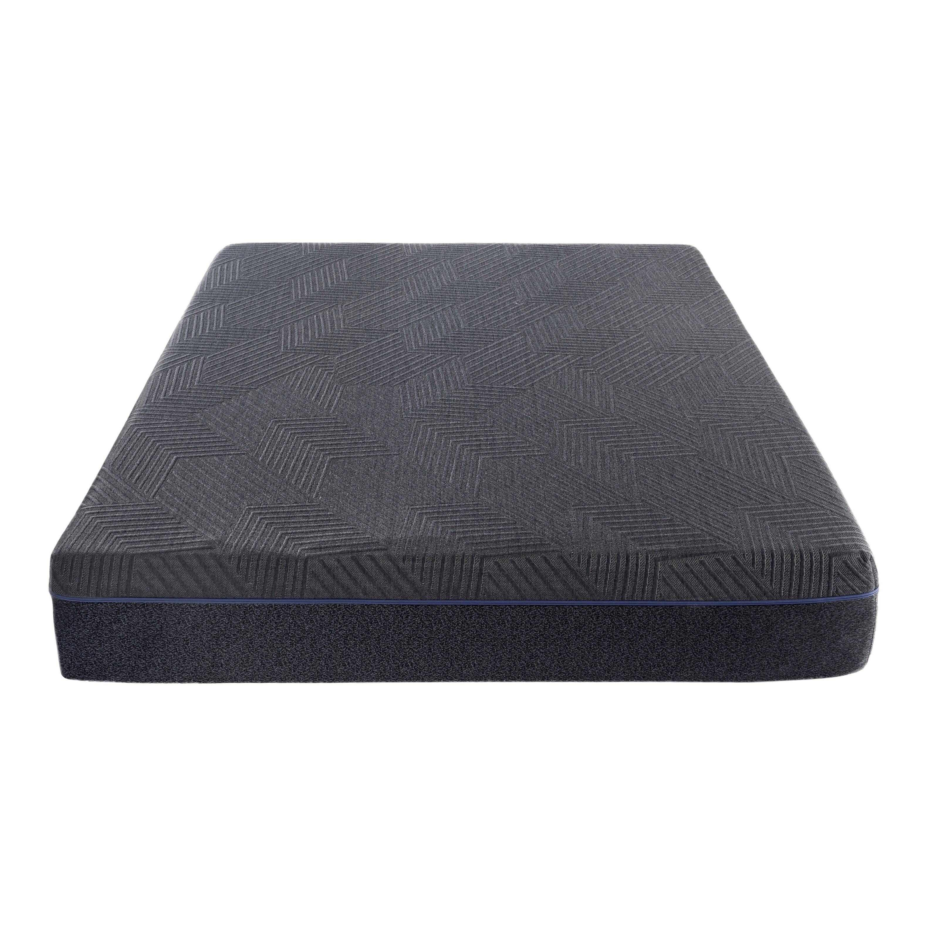 Angle. TinyHomie - 11inch Queen Mattress Green Tea Gel-Infused Memory Foam Mattress Gray Mattress in a Box - Dark Gray.