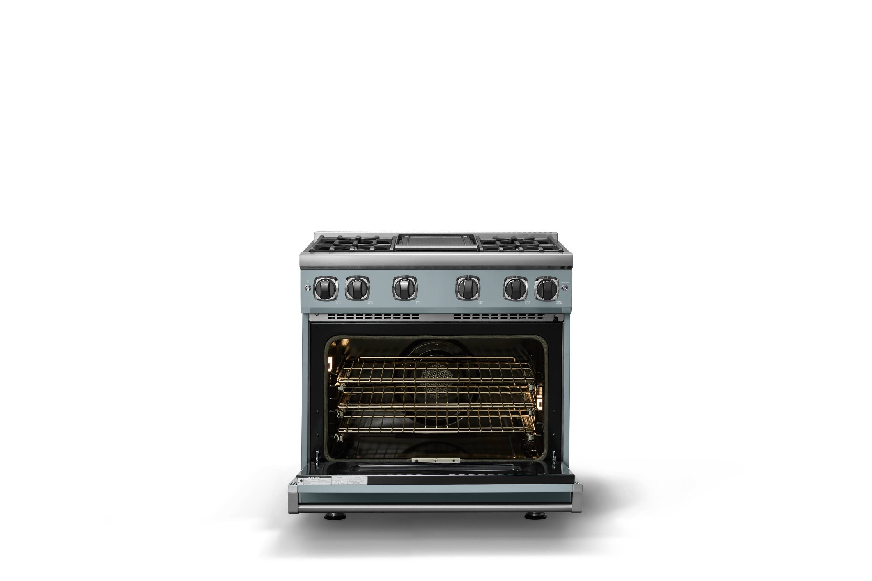 Alt View 2. Viking - Pro 7 Series 5.6 Cu. Ft. Freestanding Sealed 4 Burner LP Gas Convection Range/Griddle - November Sky - November Sky.