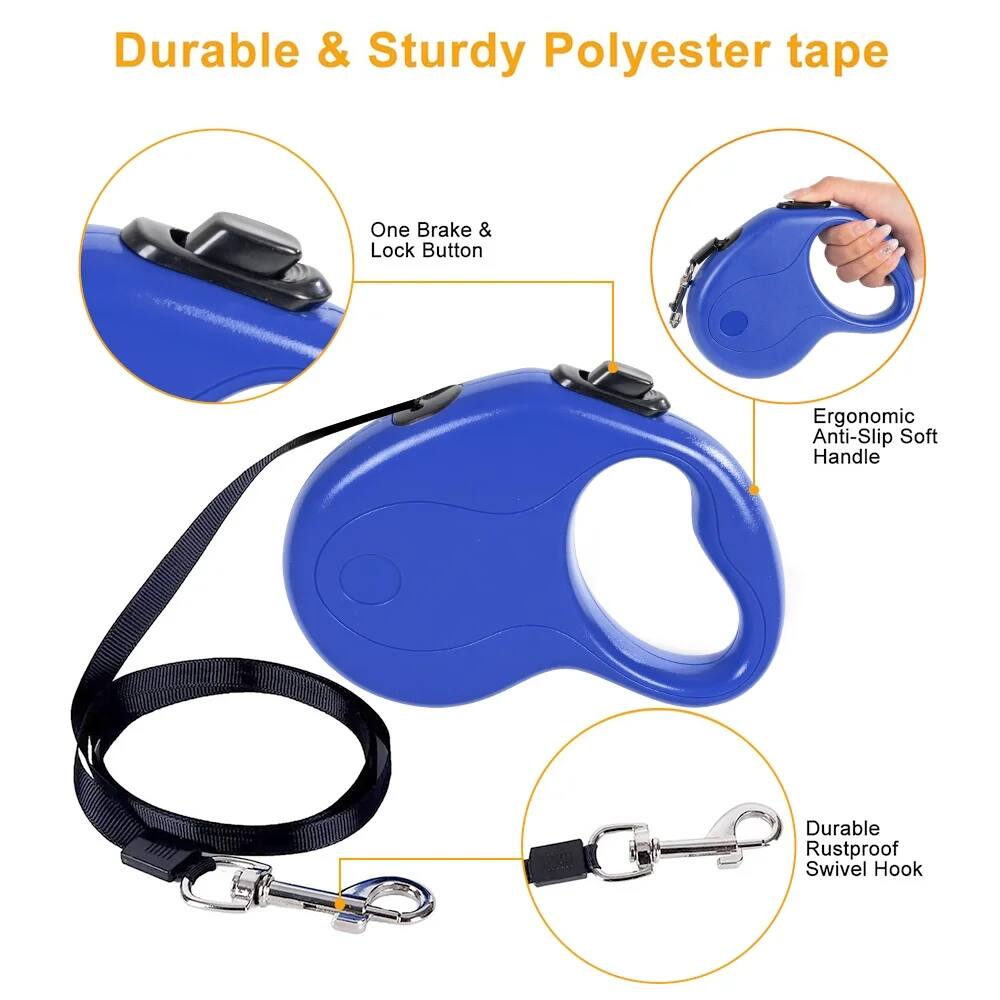 Durable & Sturdy Polyester tape

- One Brake & Lock Button
- Ergonomic Anti-Slip Soft Handle
- Durable Rustproof Swivel Hook