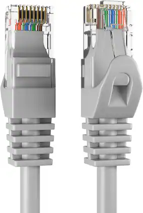 Front. Cables Direct Online - Cables Direct Online Cat6 Ethernet Cable 5FT 550MHz UTP Patch Cord for PC Router Modem TV Console Gray - Gray.