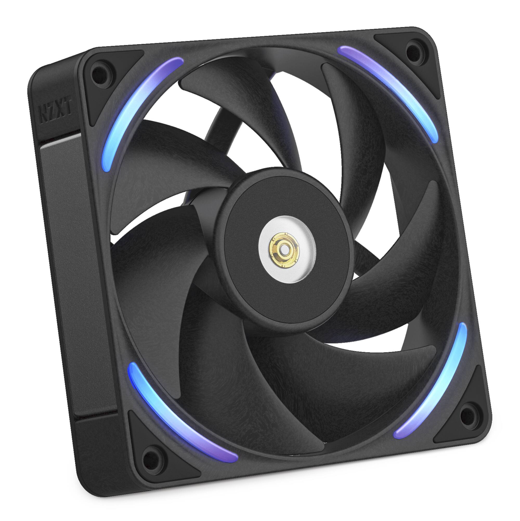 Front. NZXT - NZXT - F120X Performance Fan - 120mm PWM RGB Computer Case Fan with LCP Frame & Blades - Black.