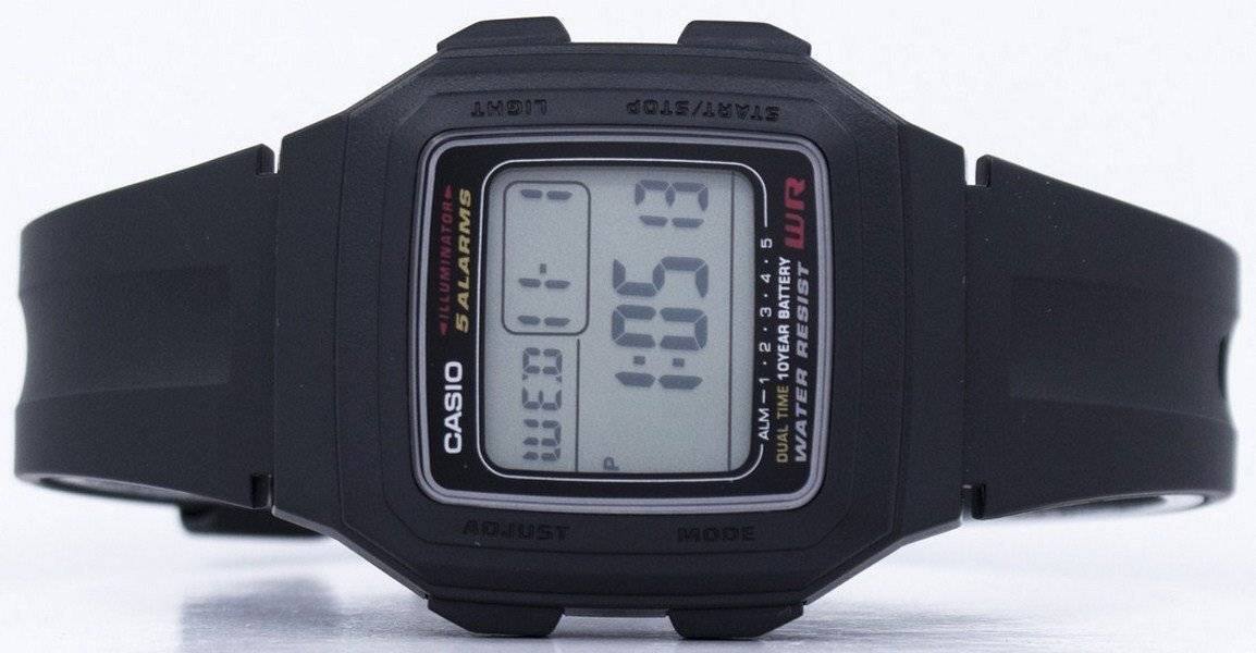 AHPI START/STOP - E WR 5 ROTAMINUAJI SALARMS  
1:05 2.3.4 3 4  
BATTERY RESIST  
10 YEAR CASIO 03m ALM-1  
TIME WATER DUAL P ADJUST MODE