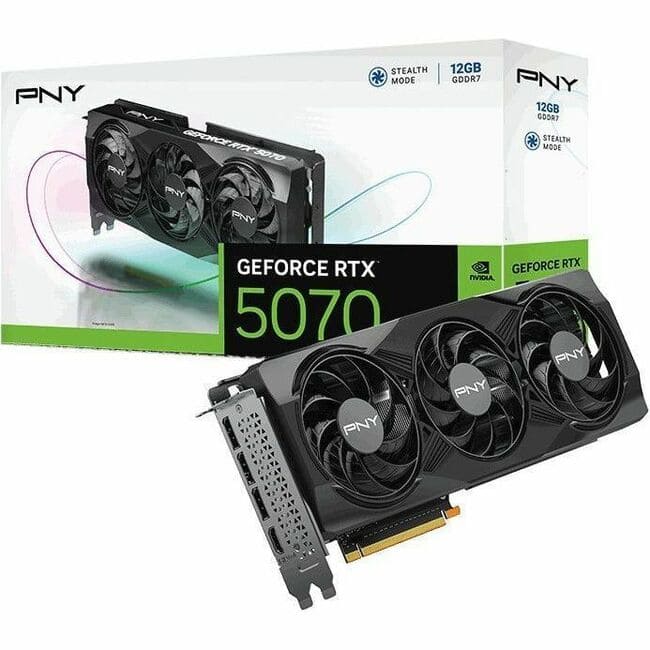 PNY - NVIDIA GeForce RTX 5070 Graphic Card - 12 GB GDDR7 - Full-height - 7680 x 4320 - 2.33 GHz Core - 2.51 GHz Boost