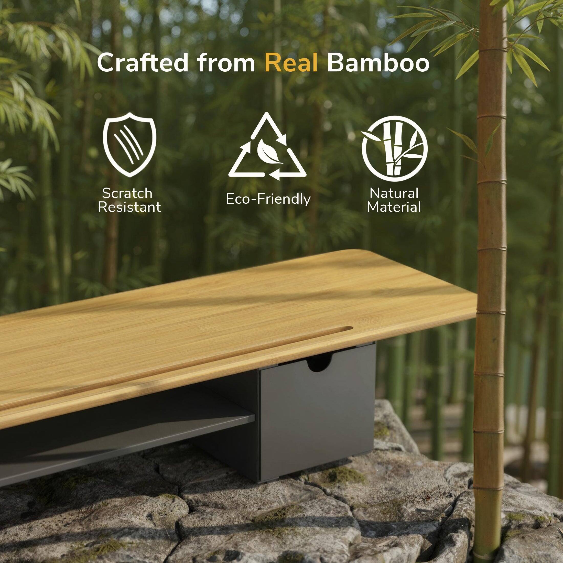 Crafted from Real Bamboo

- Scratch Resistant
- Eco-Friendly
- Natural Material