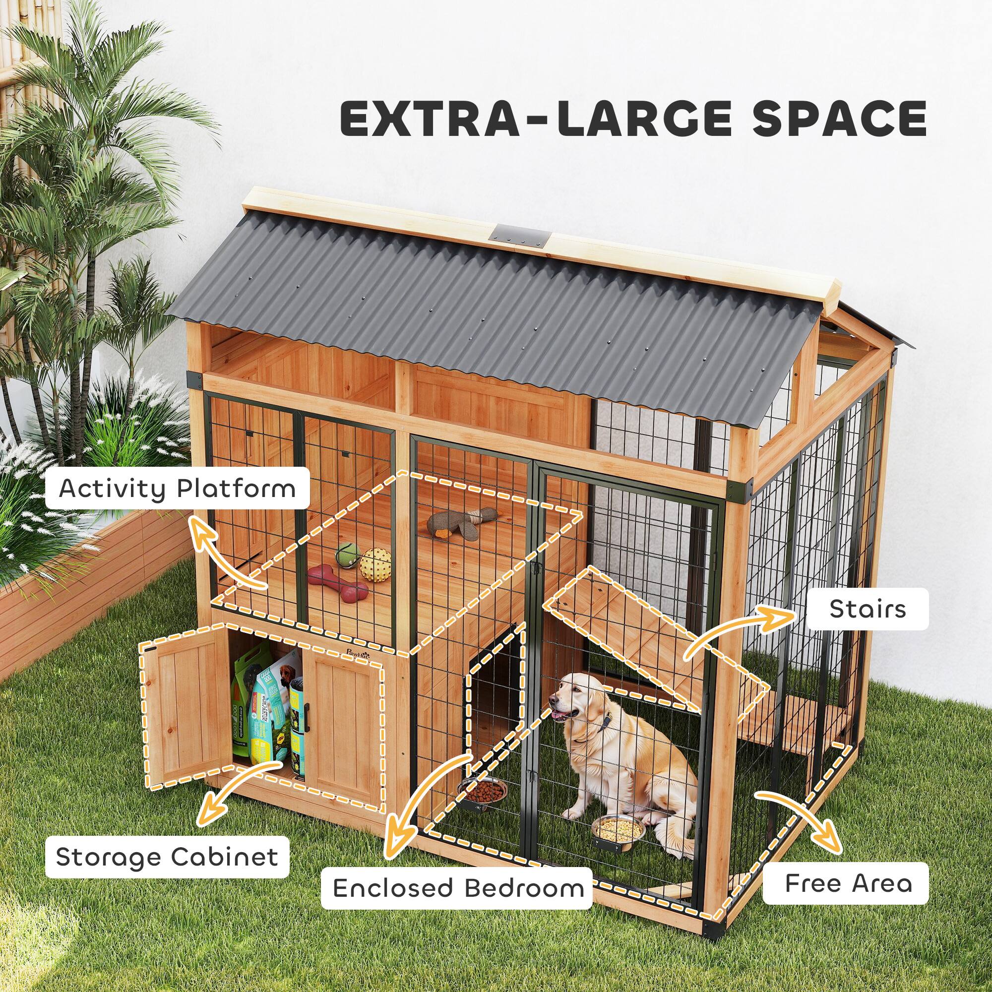 EXTRA-LARGE SPACE

Activity Platform  
Storage Cabinet  
Enclosed Bedroom  
Stairs  
Free Area