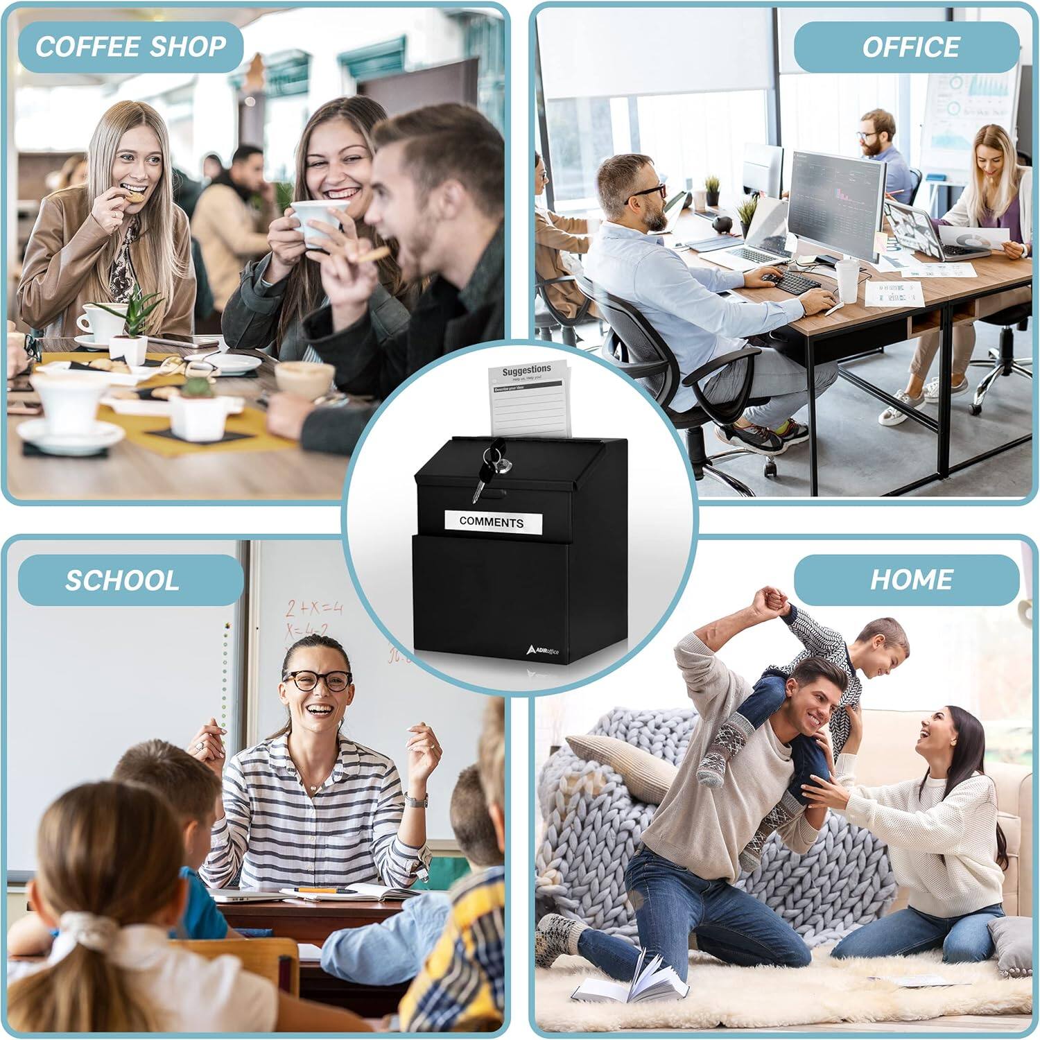 COFFEE SHOP  
OFFICE  
Suggestions  
COMMENTS  
SCHOOL  
2AX=4 X=4-2  
M  
Ablojo  
HOME