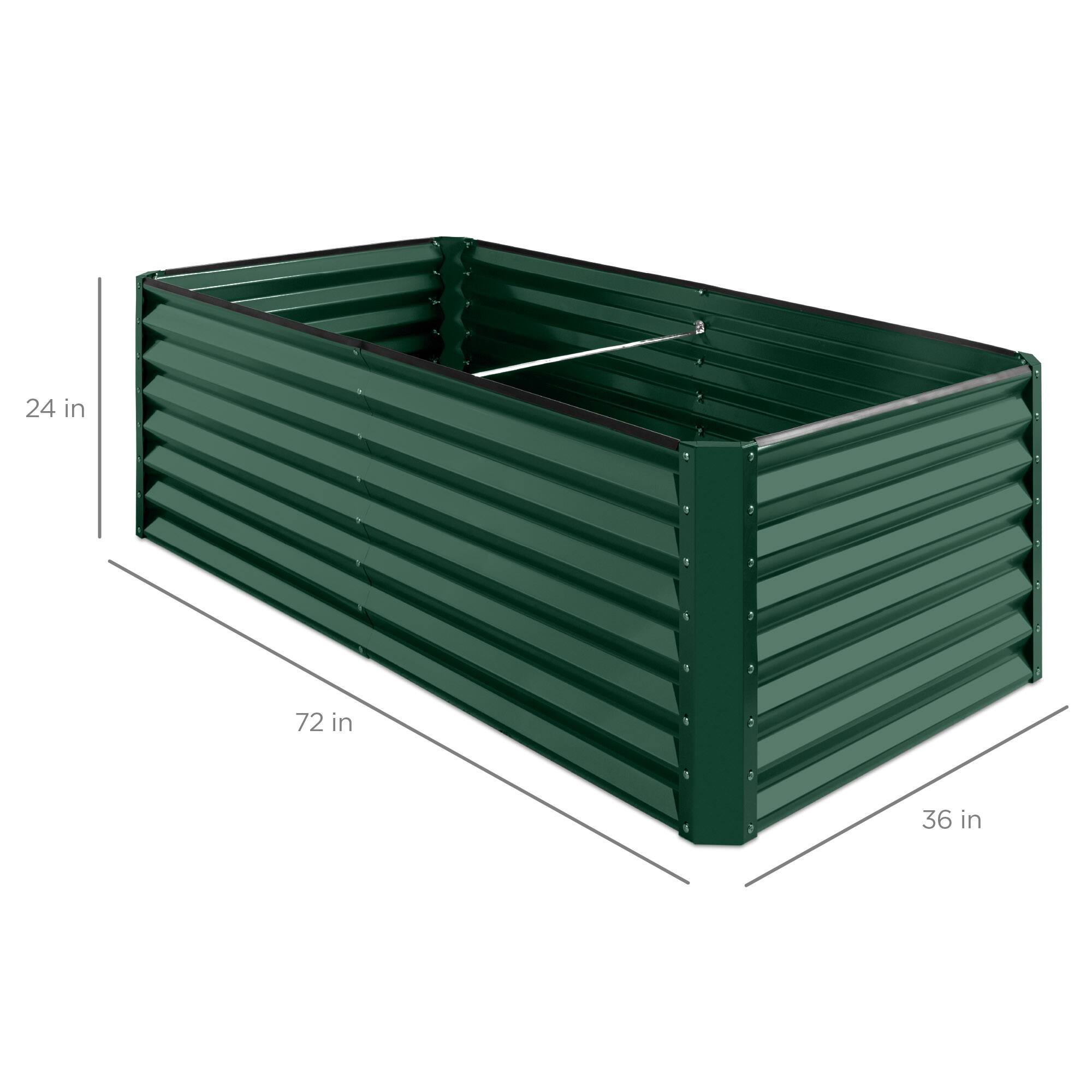 Alt View 6. Best Choice Products - Best Choice Products 6x3x2ft Outdoor Metal Raised Garden Bed for Vegetables Flowers Herbs - Dark Green - Dark Green.
